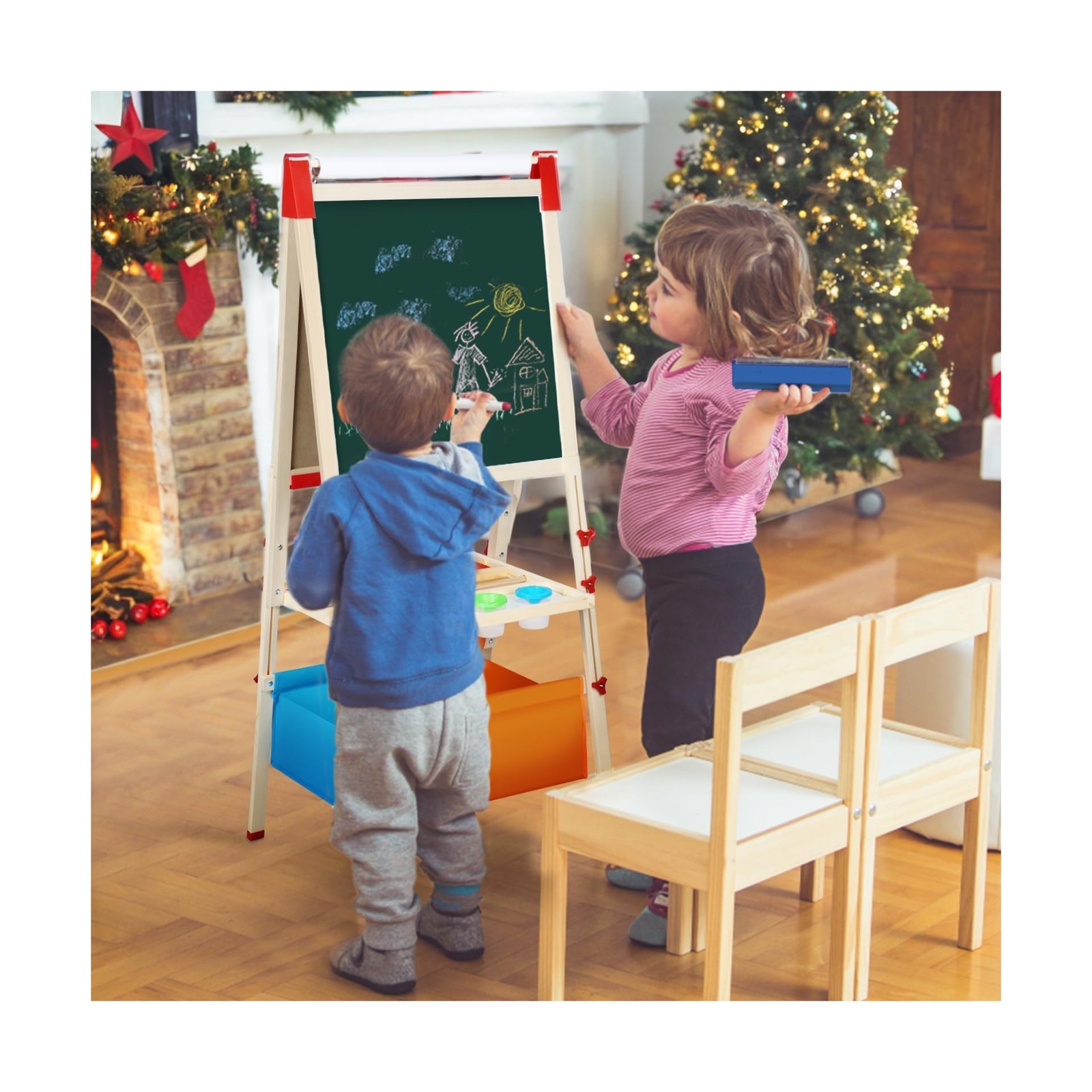 Easel for Kids,3 in 1 Adjustable Kids Art Drawing Easel Set,130+ Ar… Fast Ship