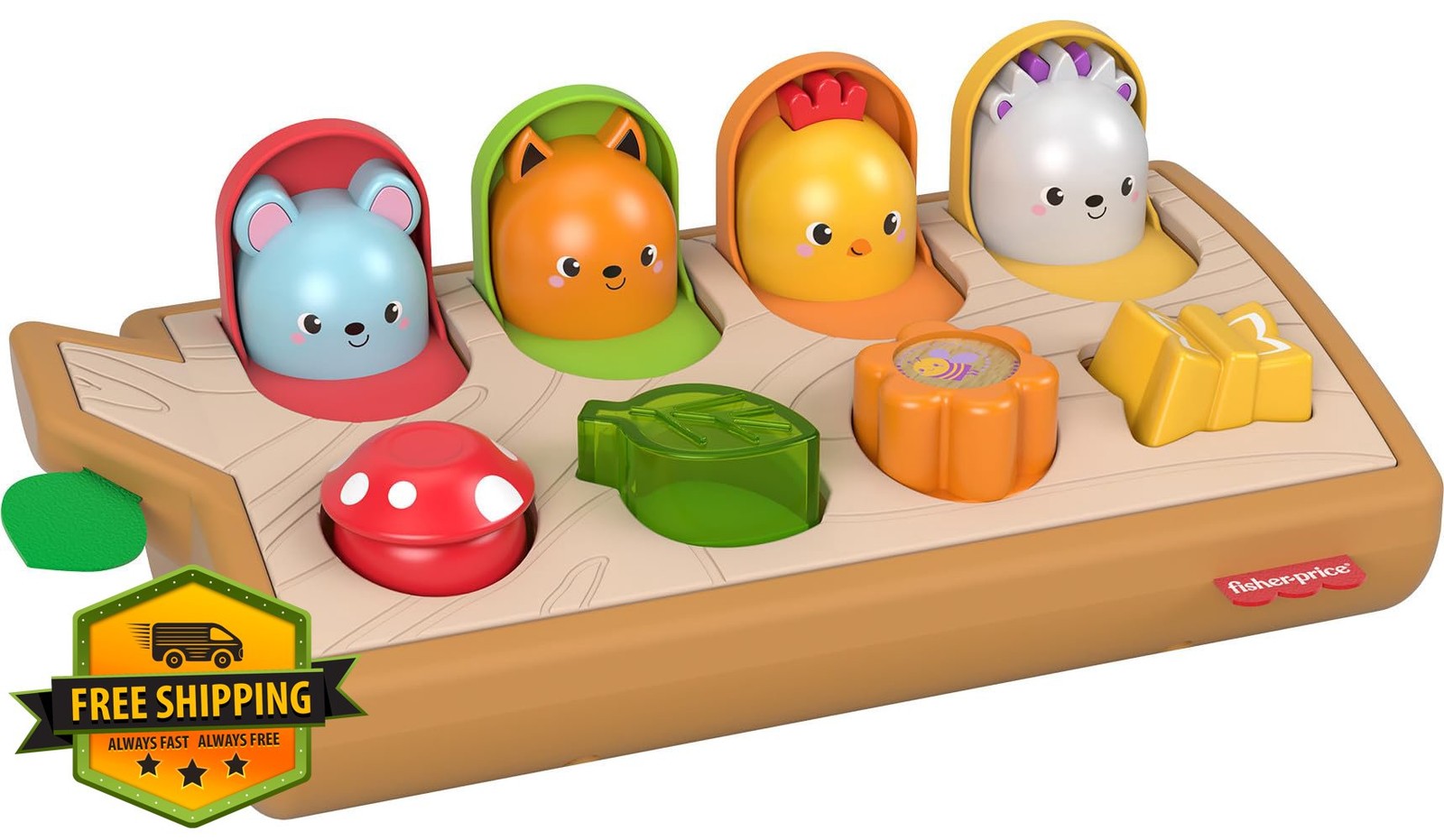 Fisher-Price Hide Peek Pop Up Infant Activity Toy Wood Fabric 9+ Months