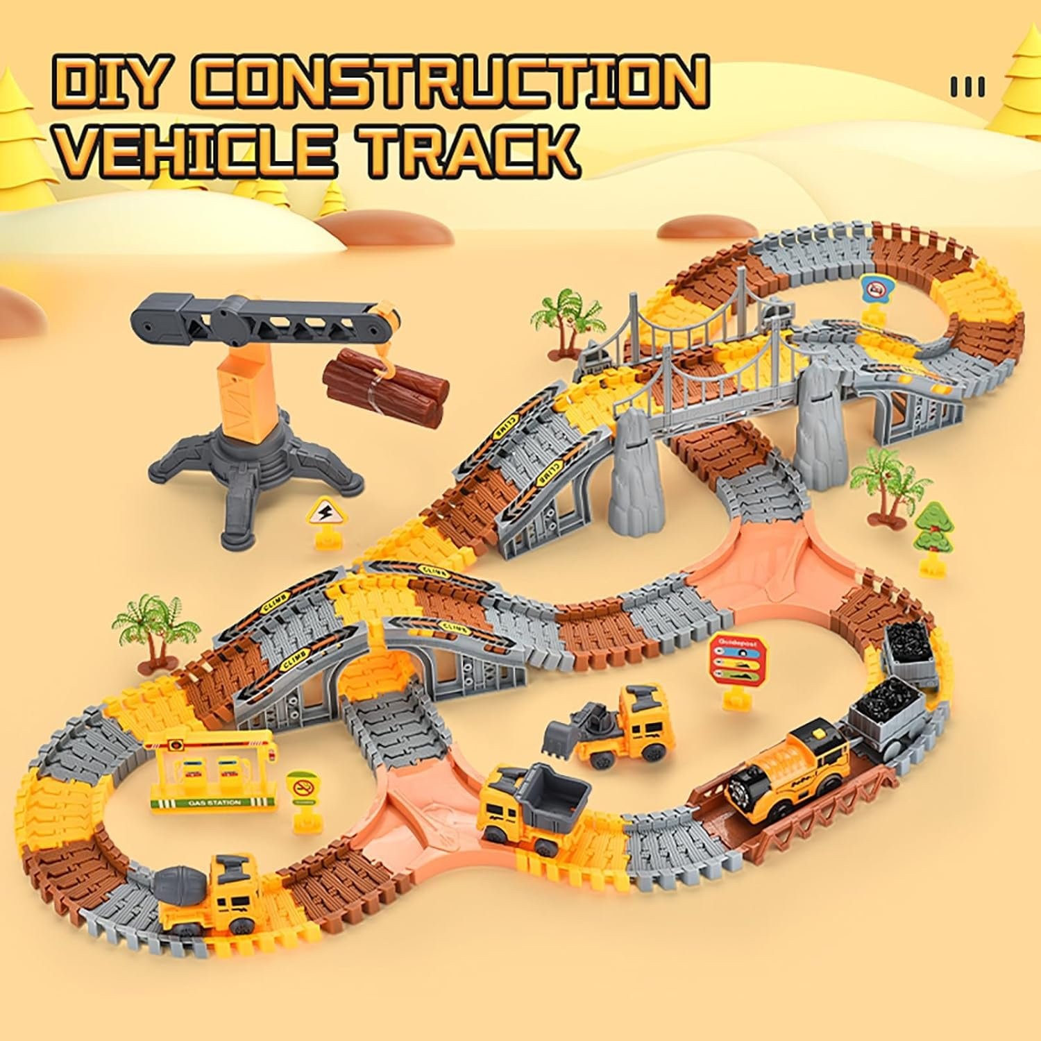 281 PCS Race Tracks Construction Toys for 3 4 5 6 7 8 9 Year Old Boys Girls, 4 P