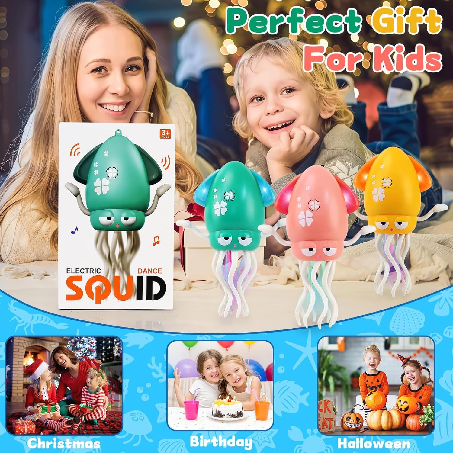 Electric Dancing Octopus Light Music Suitable for 12-18 Months Old Baby Toys, Ki