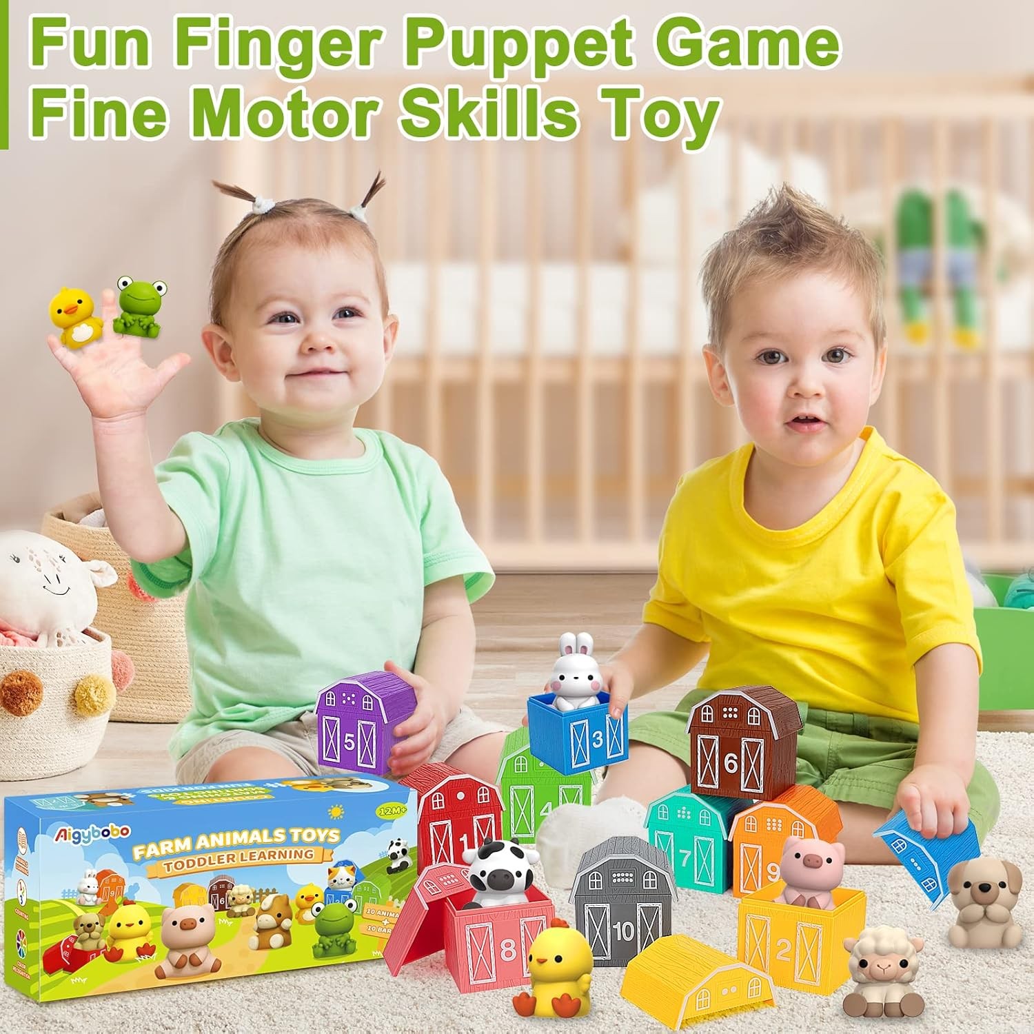 Learning Toys for 1,2,3 Year Old Toddlers, 20Pcs Farm Animals Toys Montessori Co