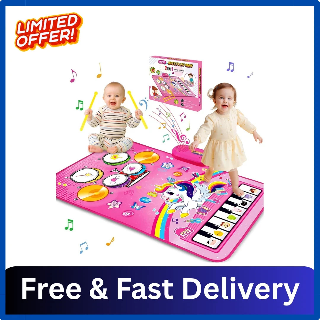 Toys for 1 Year Old Girl Gifts Baby Musical Mat Toddler Age 1-2 – 3 in