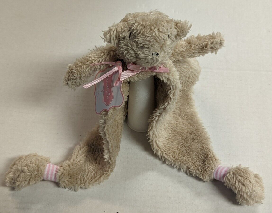 MUD PIE Beige BEAR Finger Puppet SHERPA Security Blanket