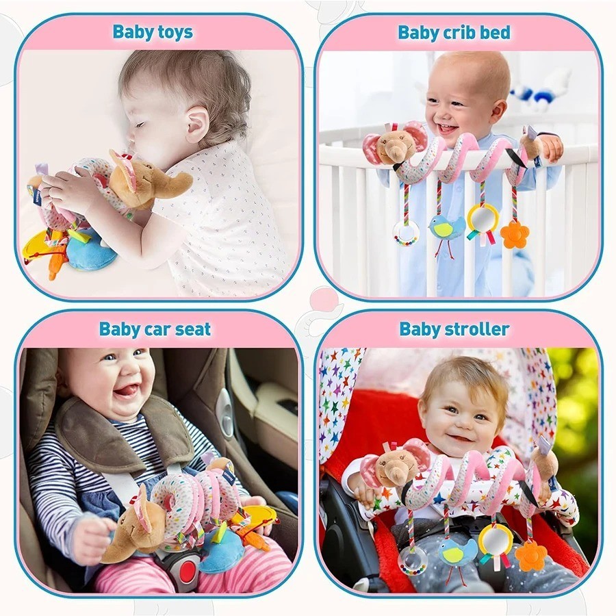 Baby Crib Hanging Rattles Toys Car Seat Toy Soft Mobiles Stroller Crib Cot