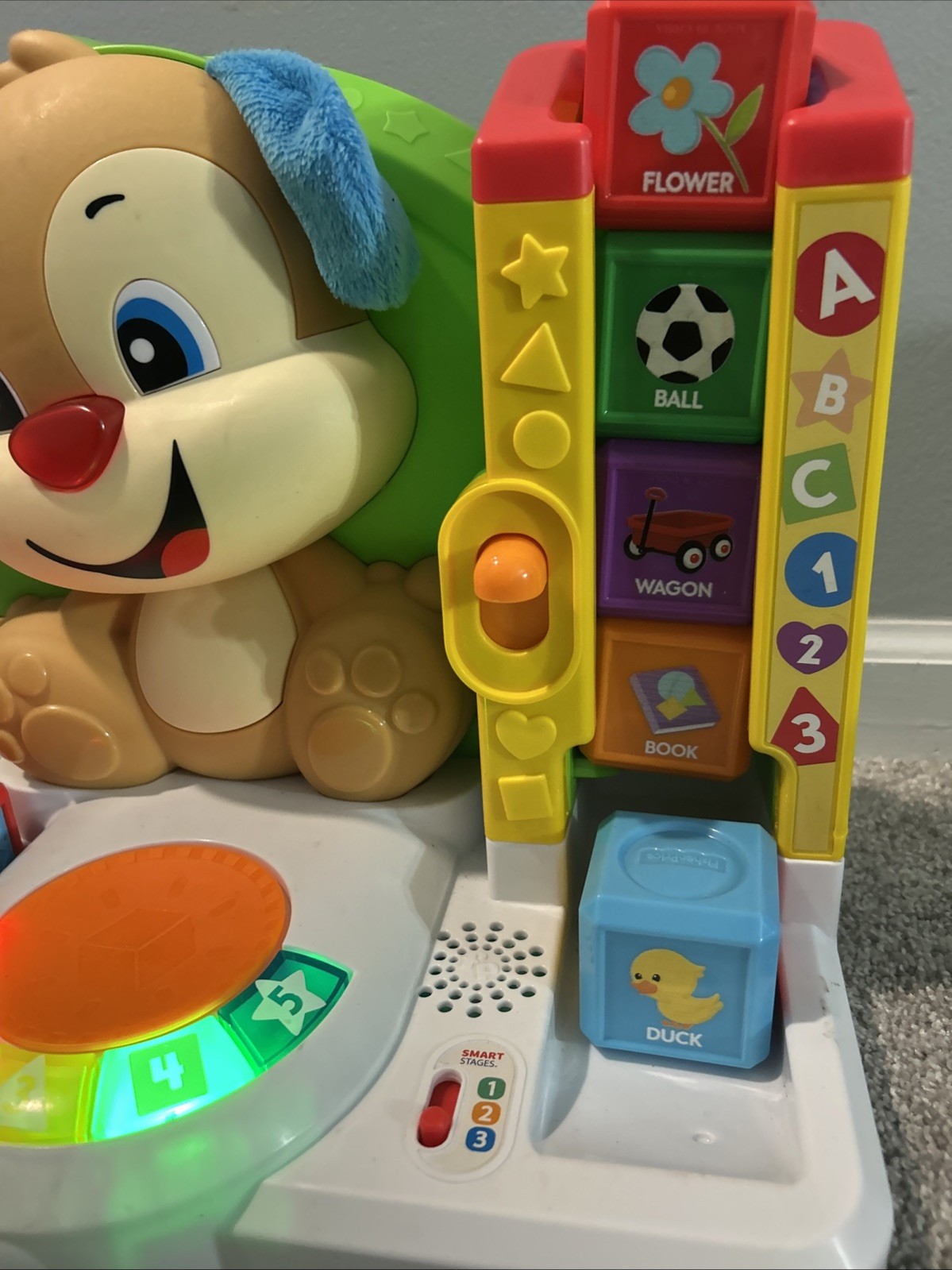 Fisher Price Laugh and Learn First Words Smart Puppy Toy with 7 Blocks Lights