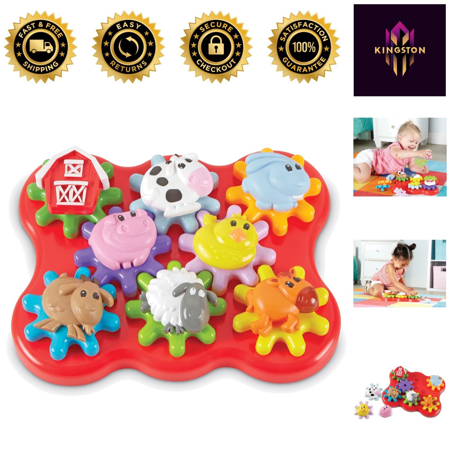 Toddler Build & Spin – 17-Piece Montessori Gears for Sensory Play & Learning
