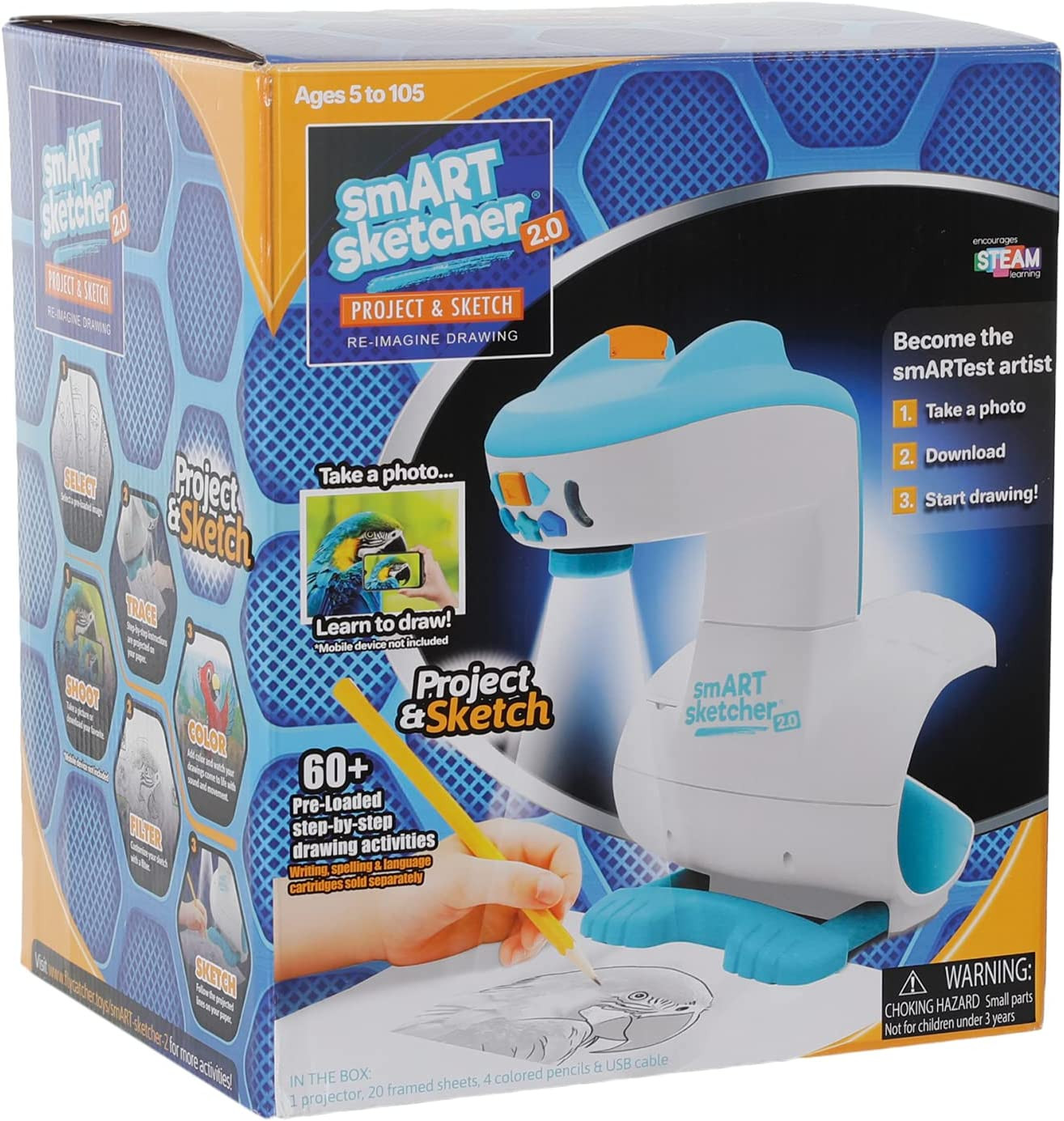 Smart Sketcher 2.0, Teal & White