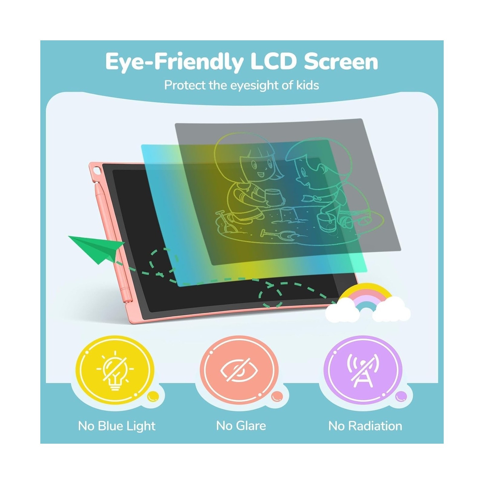 TECJOE 4 Pack LCD Writing Tablet, 8.5 Inch Colorful Drawing Board, Kids Trave…