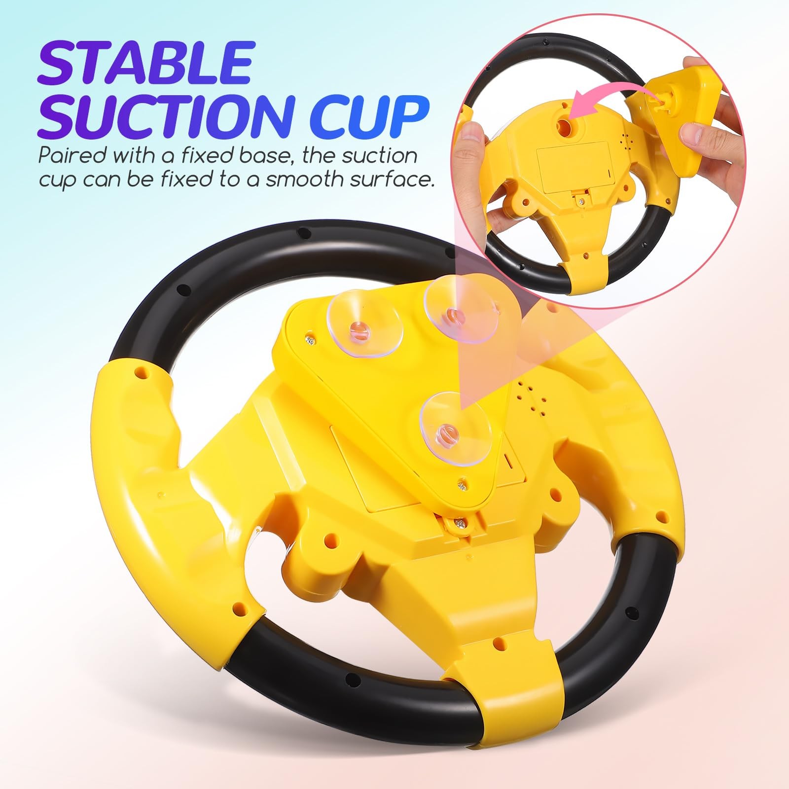 Kids Steering Wheel Toy – 2PCS Simulated Driving Racing Car Game Toy, Driving.