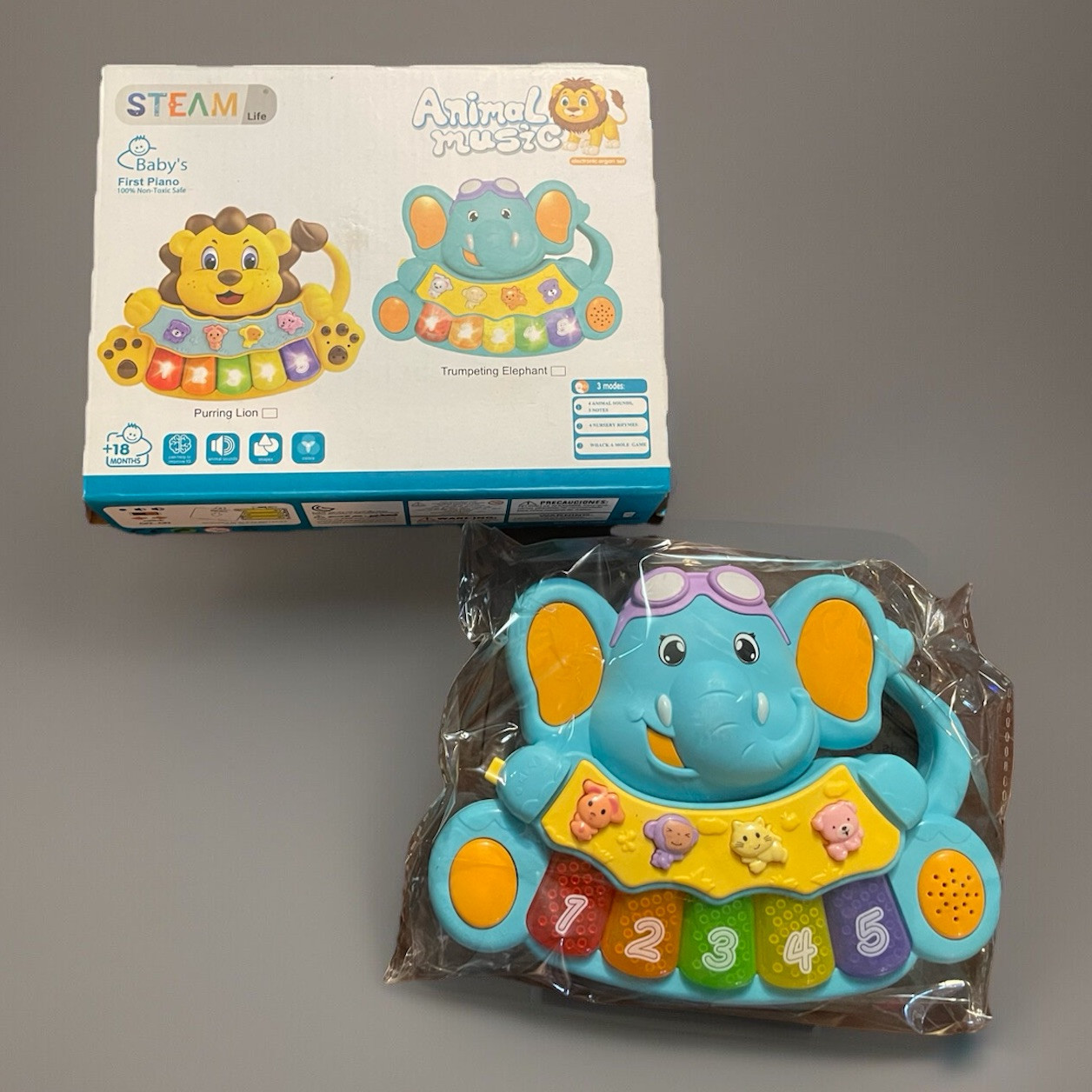 Baby piano; 18 Months + Stem Life Education Baby Elephant Piano
