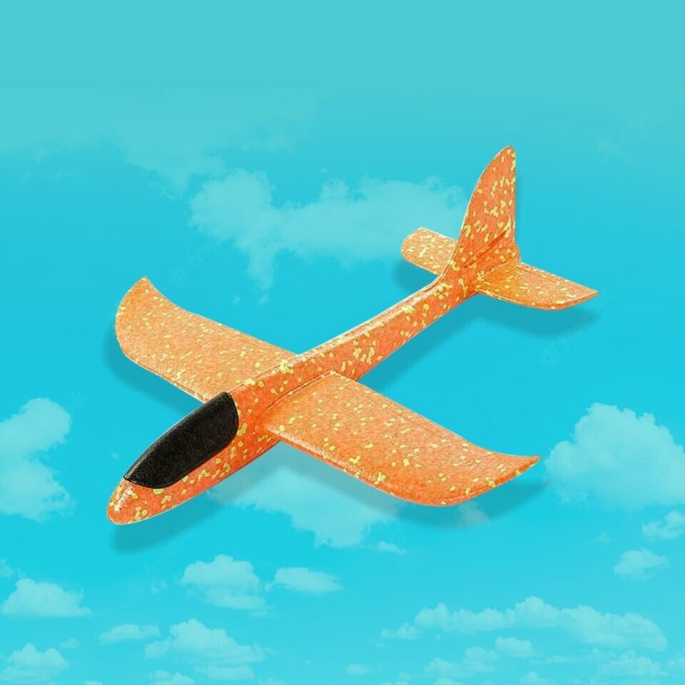 Airplane Toys 19″ Foam 10 Orange Plane, Birthday Gifts For Kids 3 4 5 6 7 8 9 10