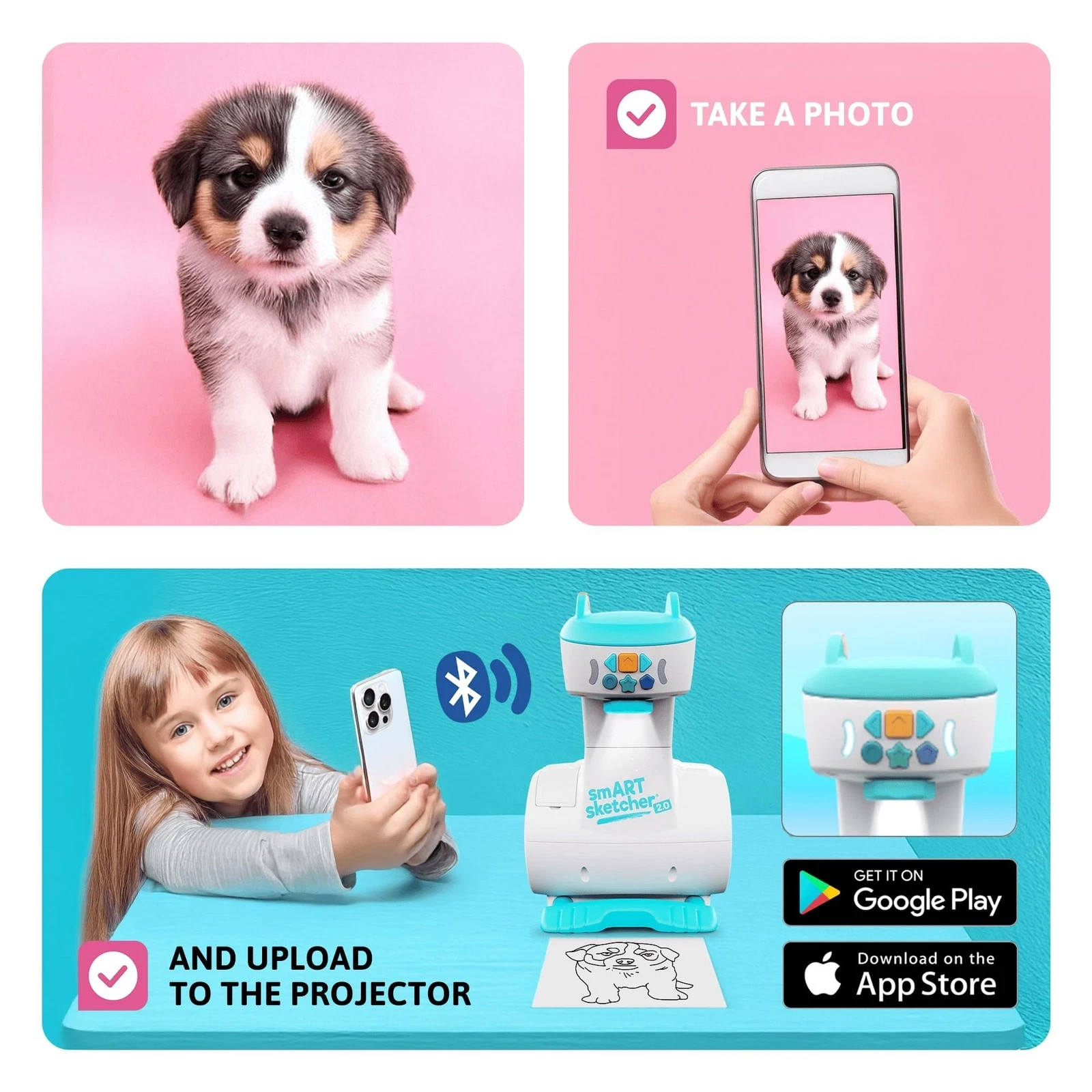 Flycatcher Smart Sketcher 2.0 Projector, Drawing and Tracing Projector for Kids