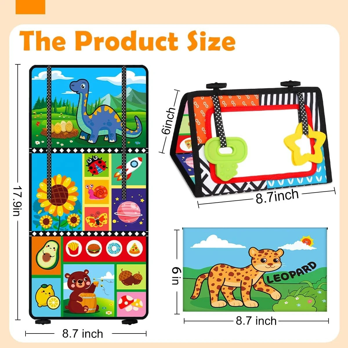 Baby Toys 0-6 Months – Tummy Time Toy Black and White High Contrast Newborn Toys