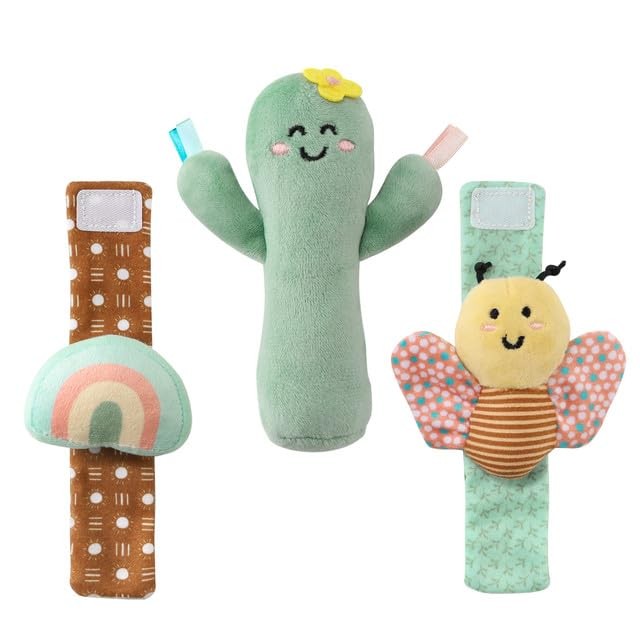 Sock Rattles Set of 5 – Girl Boy Rattle Socks, Baby Toys 0-6-12 Month, Animal…
