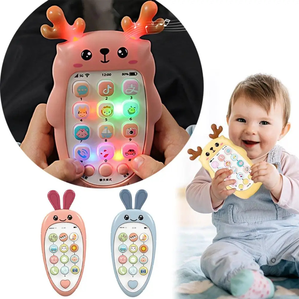 Baby Phone Toys Bilingual Telephone Teether Music Voice Toy Early Educational Le