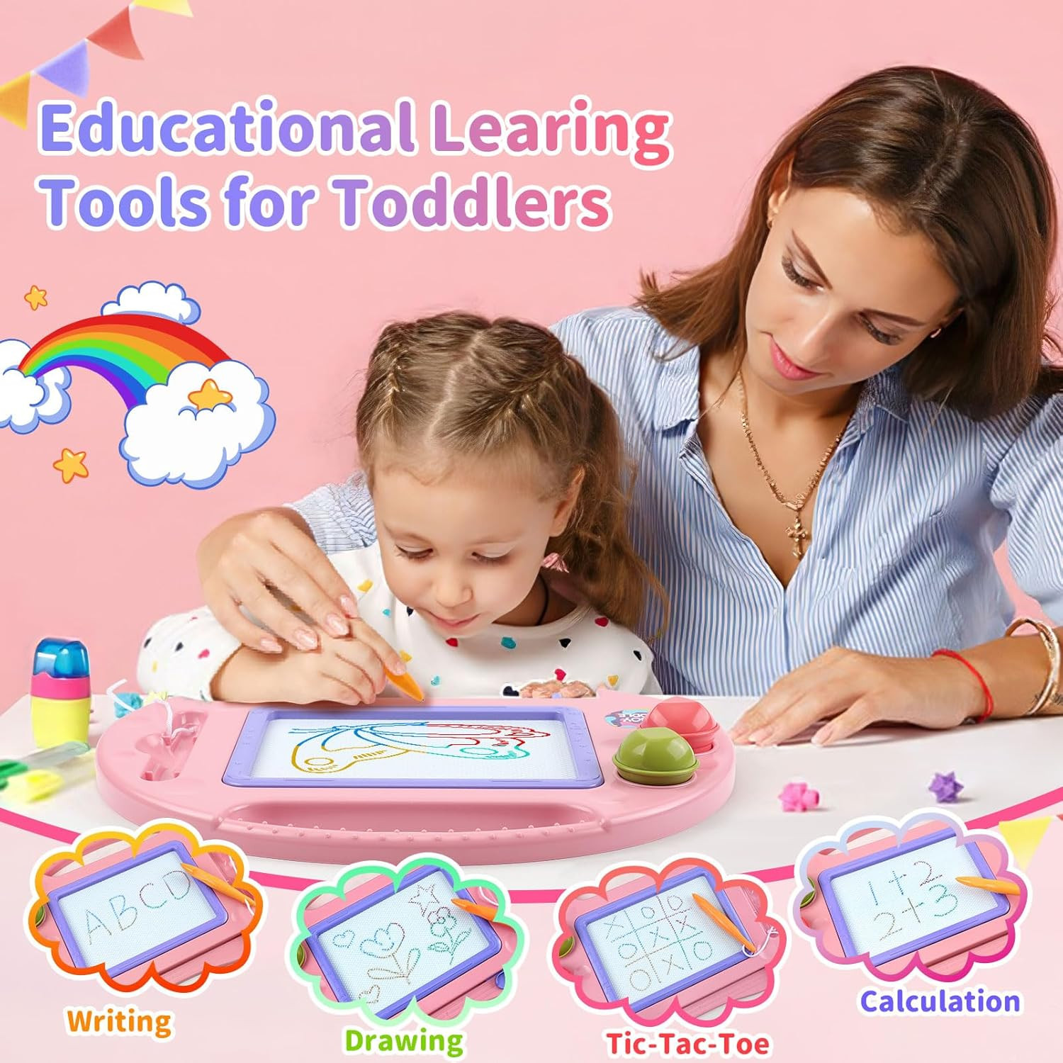 Toddler Toys,Toys for 1-2 Year Old Girls,Magnetic Drawing Doodle Board for Kids