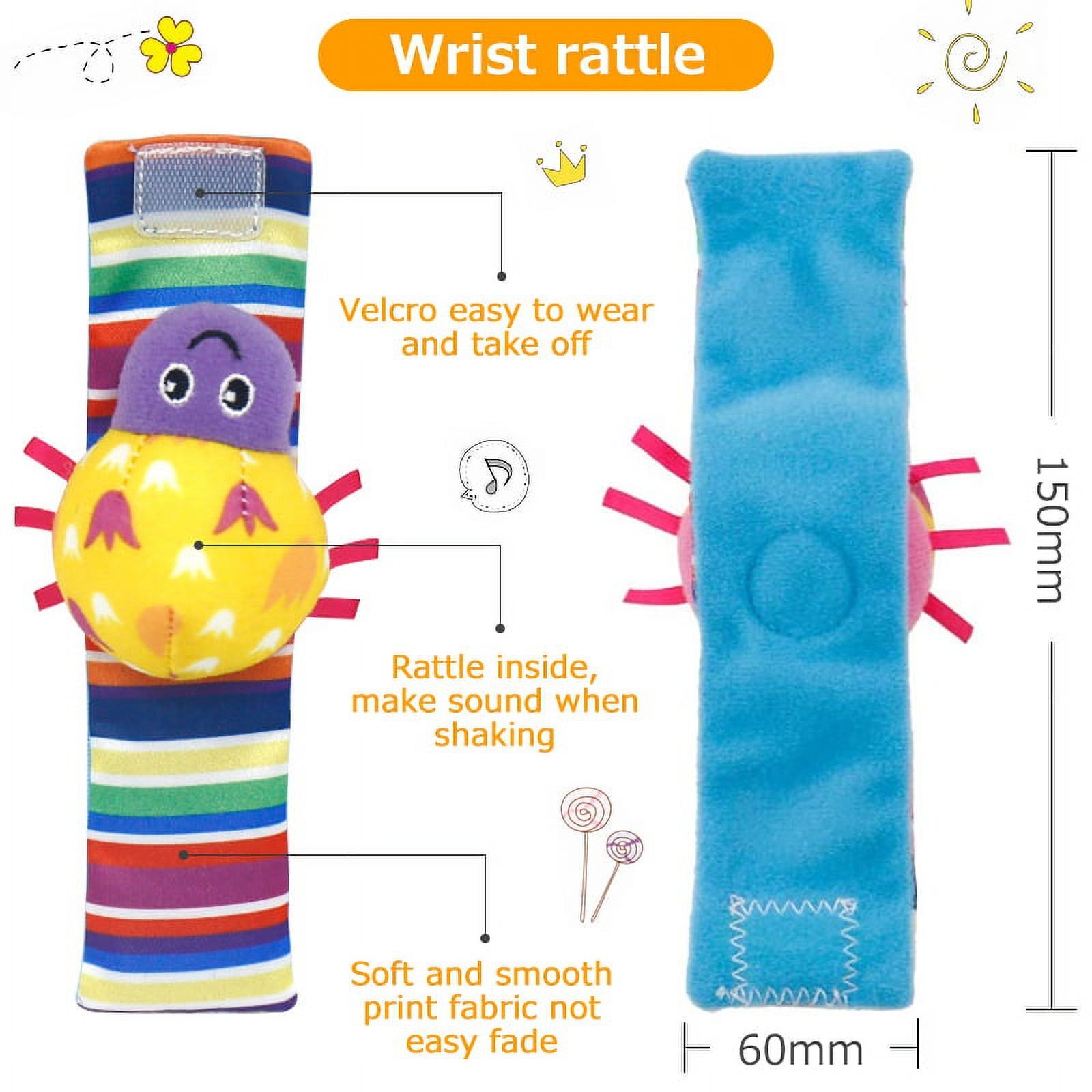 Butterfly Foot Finder Socks Wrist Rattles Toys for New Born Gift Set