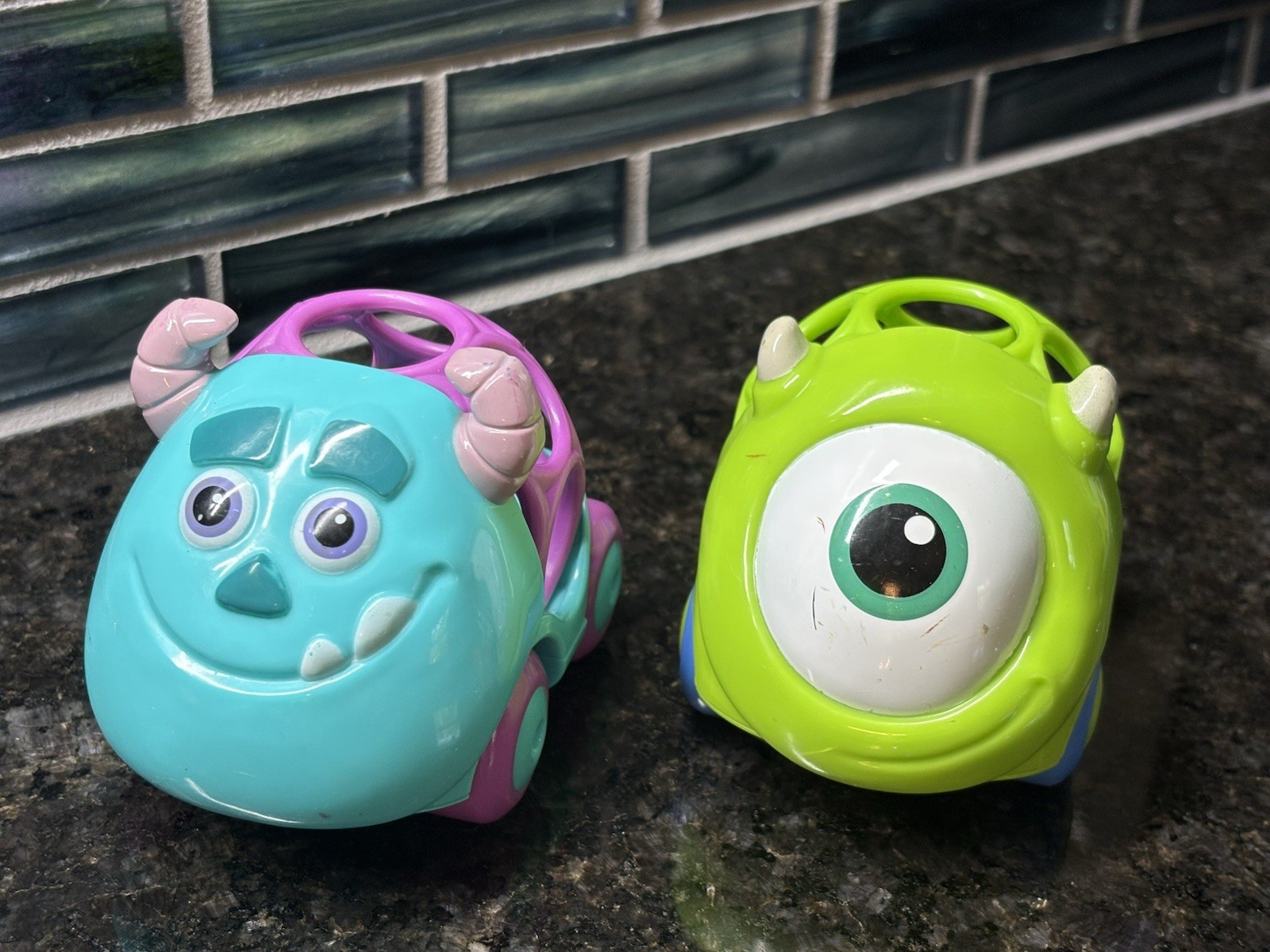 Disney Baby Oball Go Grippers Push Cars Monsters Inc Sully And Mike Set Of 2