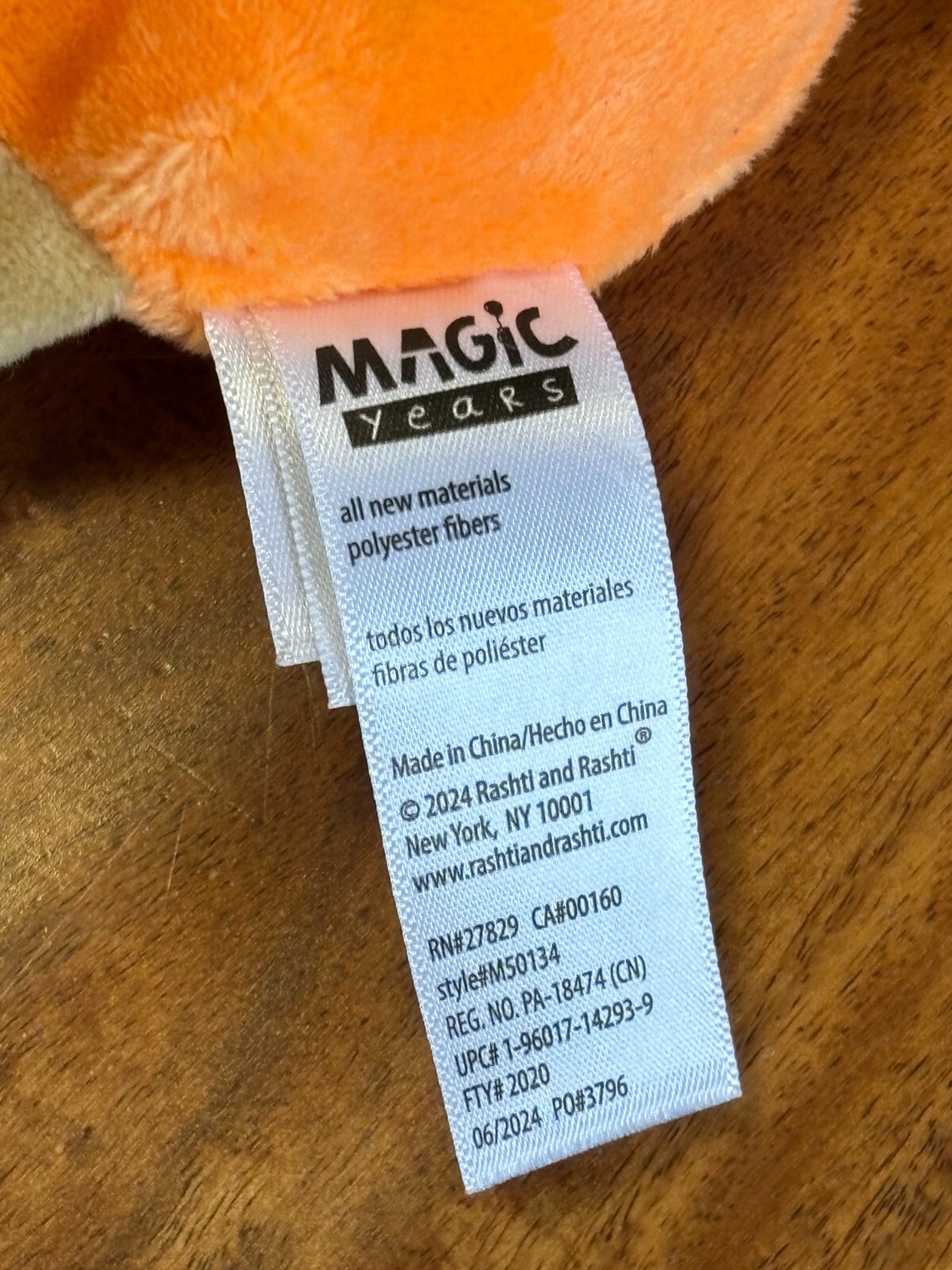 NWT Magic Years Bear Pumpkin Pull & Play Activity Toy 5″ x 9″ Age 0+