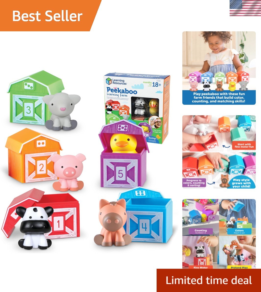 Montessori Farm Animal Set: Counting & Sorting Fun for Toddlers, Ideal Gift