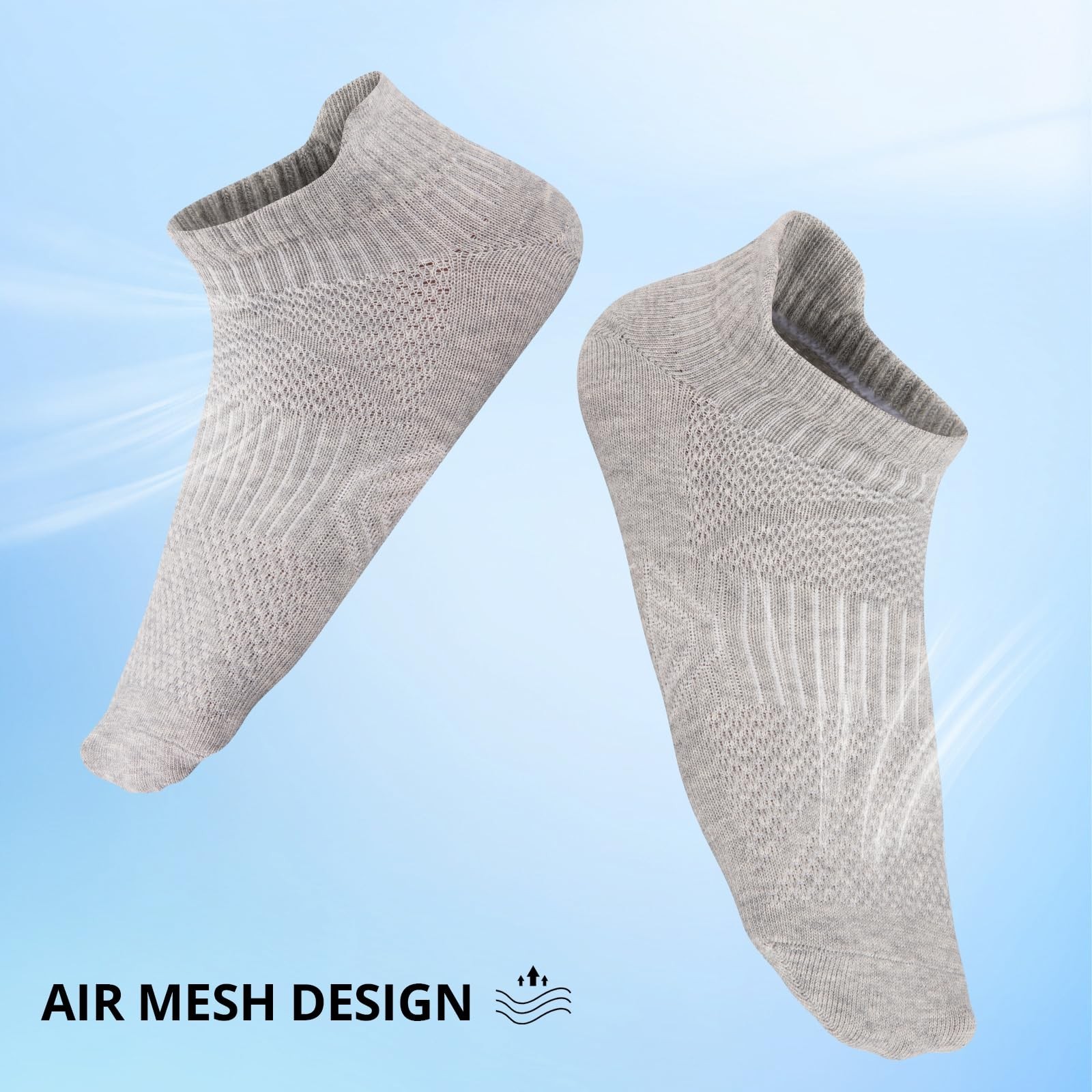 COOVAN Mens Socks 6 Pairs Cotton Ankle Breathable Casual Thin Socks Athletic …