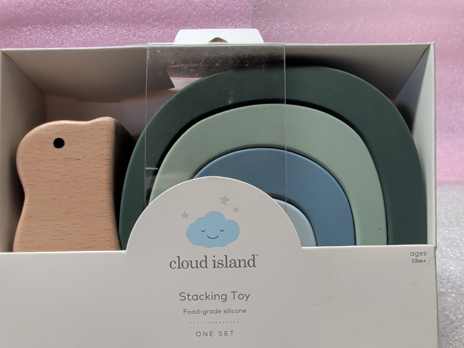 Cloud Island Stacking Toy Wood And Food-grade Silicone