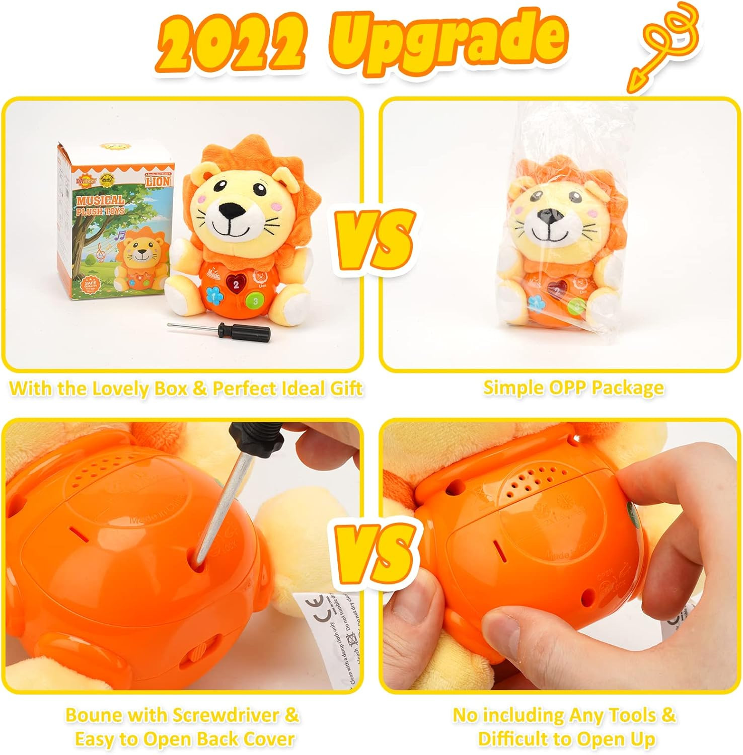 Baby Toys 6 to 12 Months – Infant Baby Musical Lion Plush Toy for Boys & Girls –