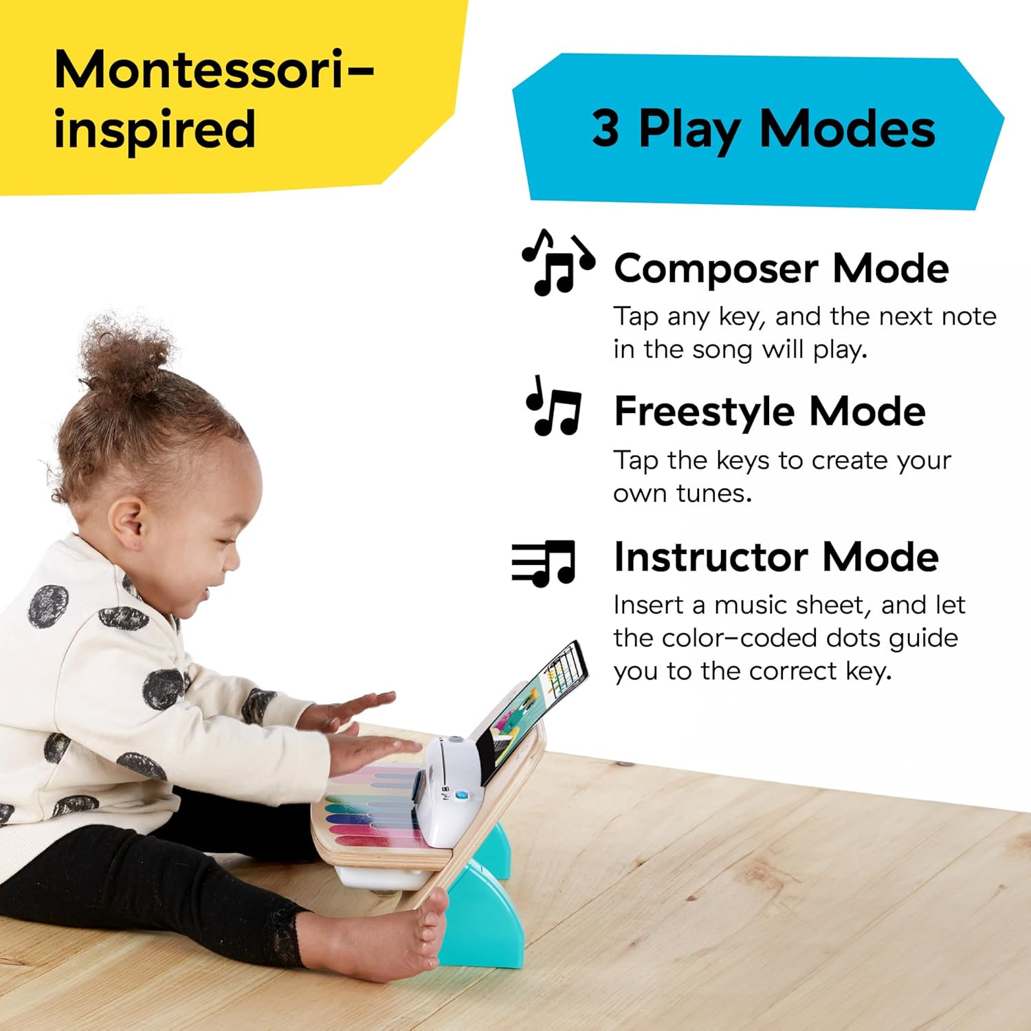 Baby Einstein Hape Magic Touch Wooden Piano Toy 6M+