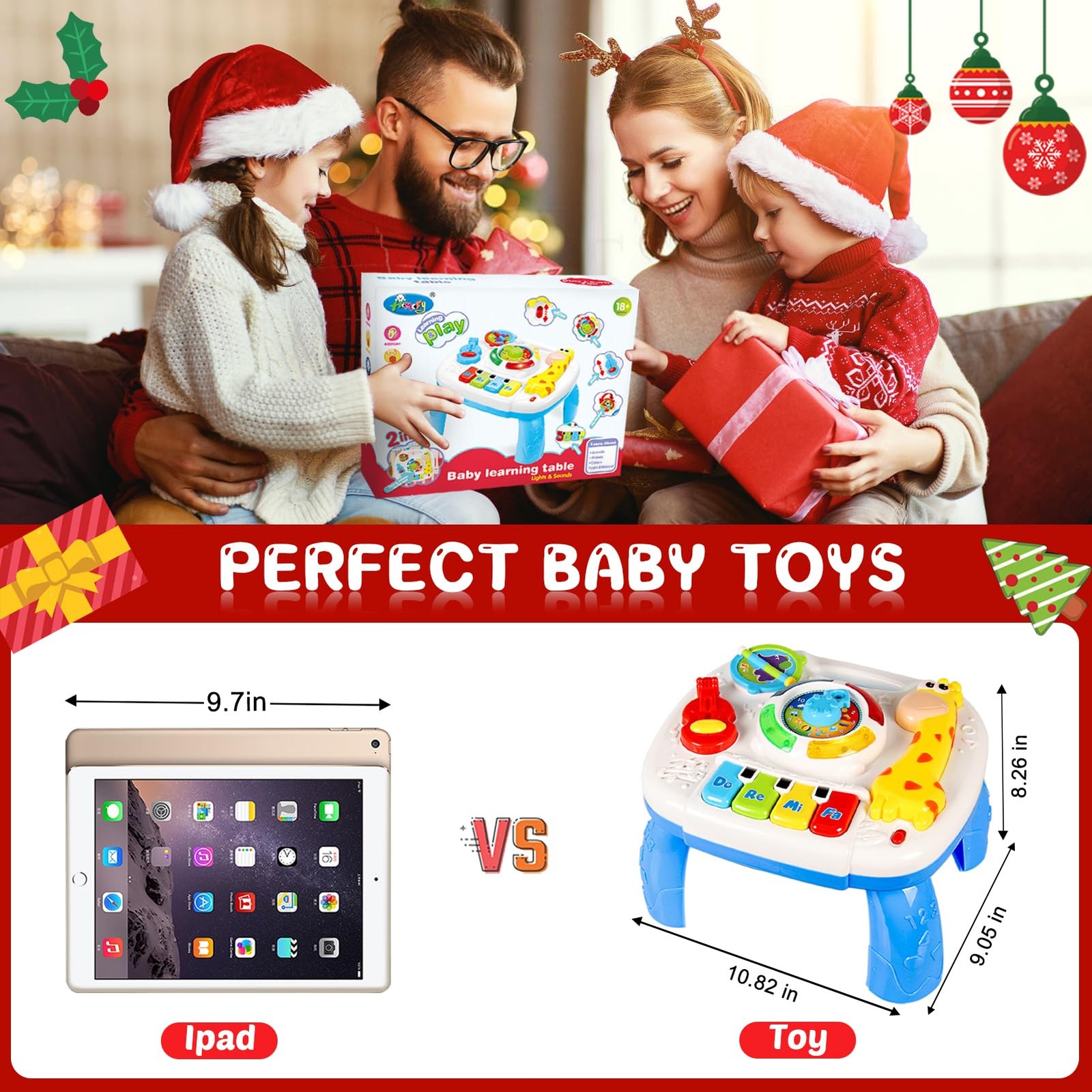 Baby Toys 6-12 Months, Musical Learning Table Toys for 1 2 3 Year Old Boys Gi…