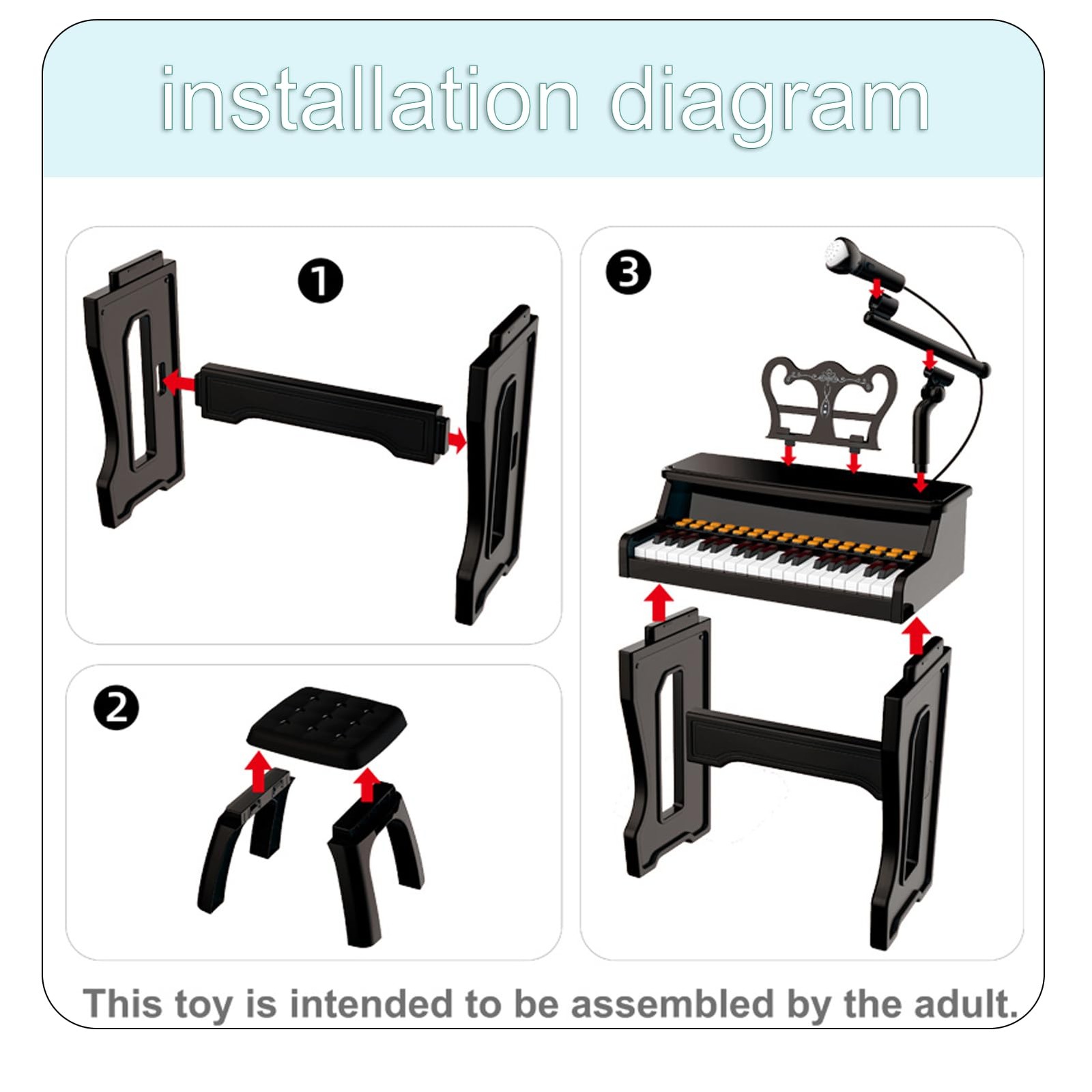 Meideh Piano Keyboard for Kids 36 37 Keys Electric Musical Keyboard with Mic…