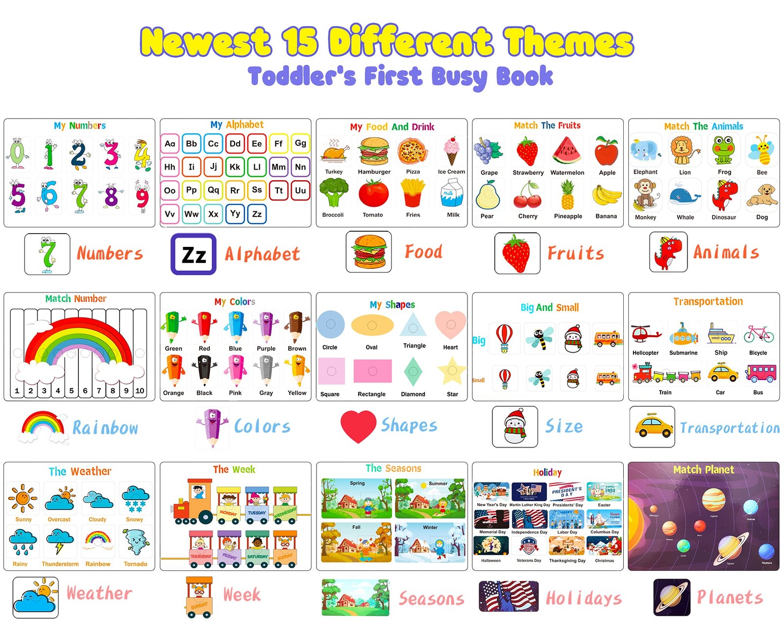 Montessori Preschool Learning Activities Busy Book – Workbook Activity Binder…