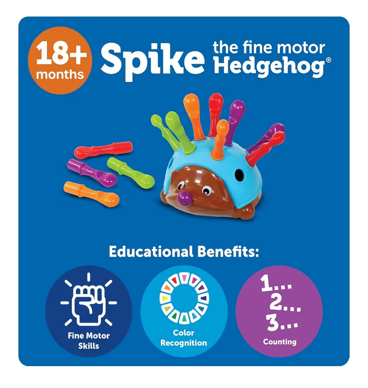 Learning Resources Spike the Fine Motor Hedgehog COMPLETE Good Used Condition