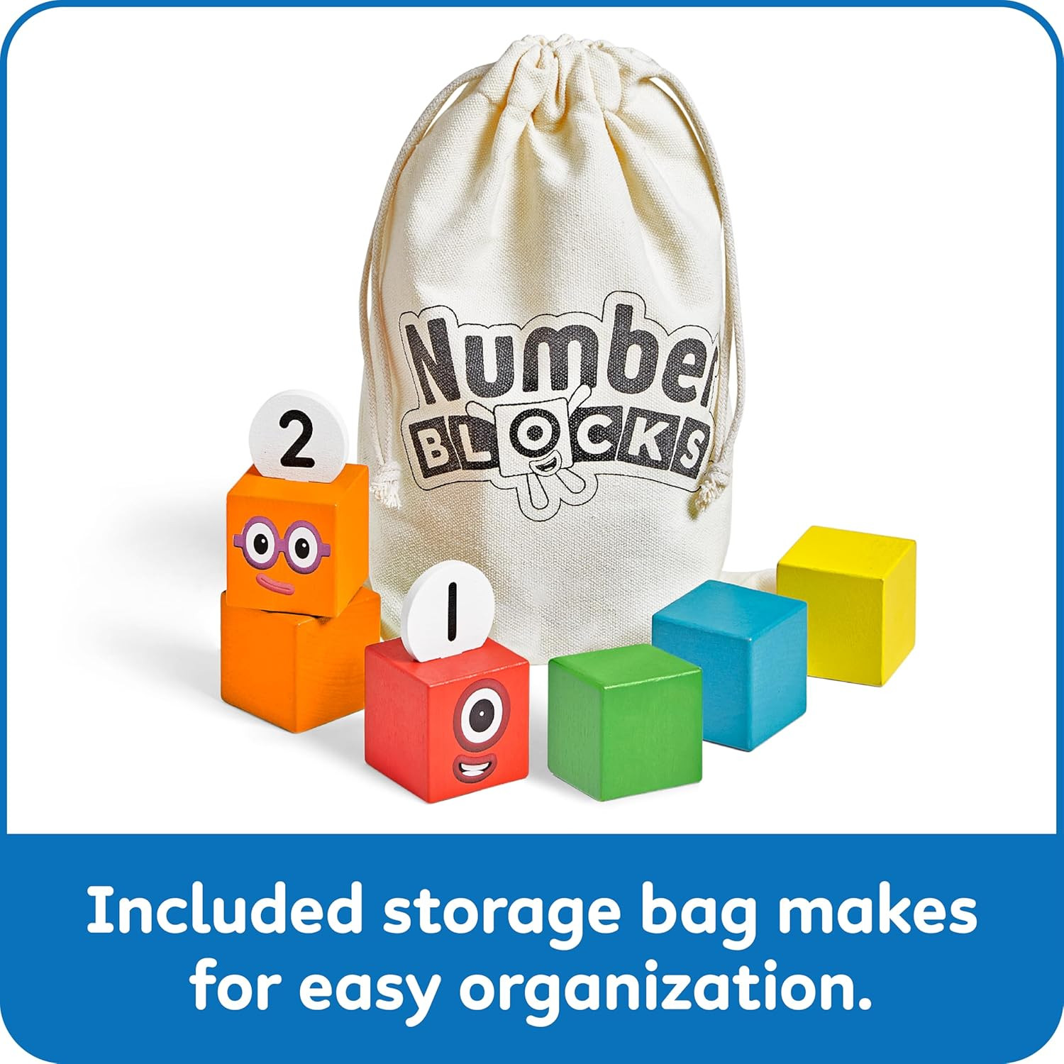 Numberblocks One to Five Wooden Blocks, Wood Building Blocks for Toddlers 2-4 Ye