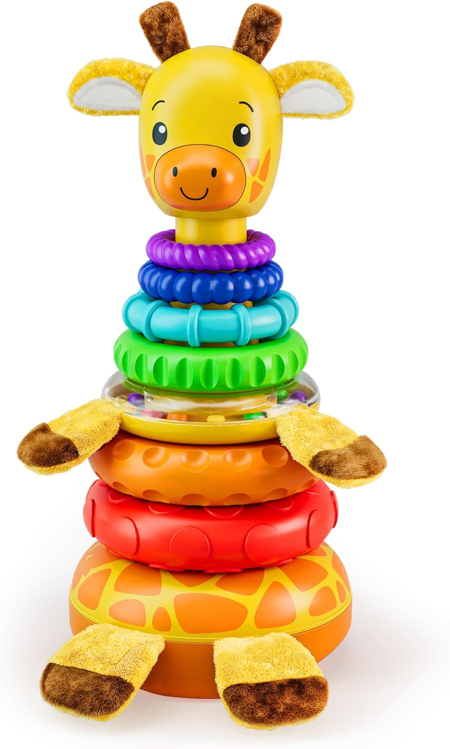 Stacking Toy with 7 Unique Rings for 1 Year Olds, Ages 0-18 Months
