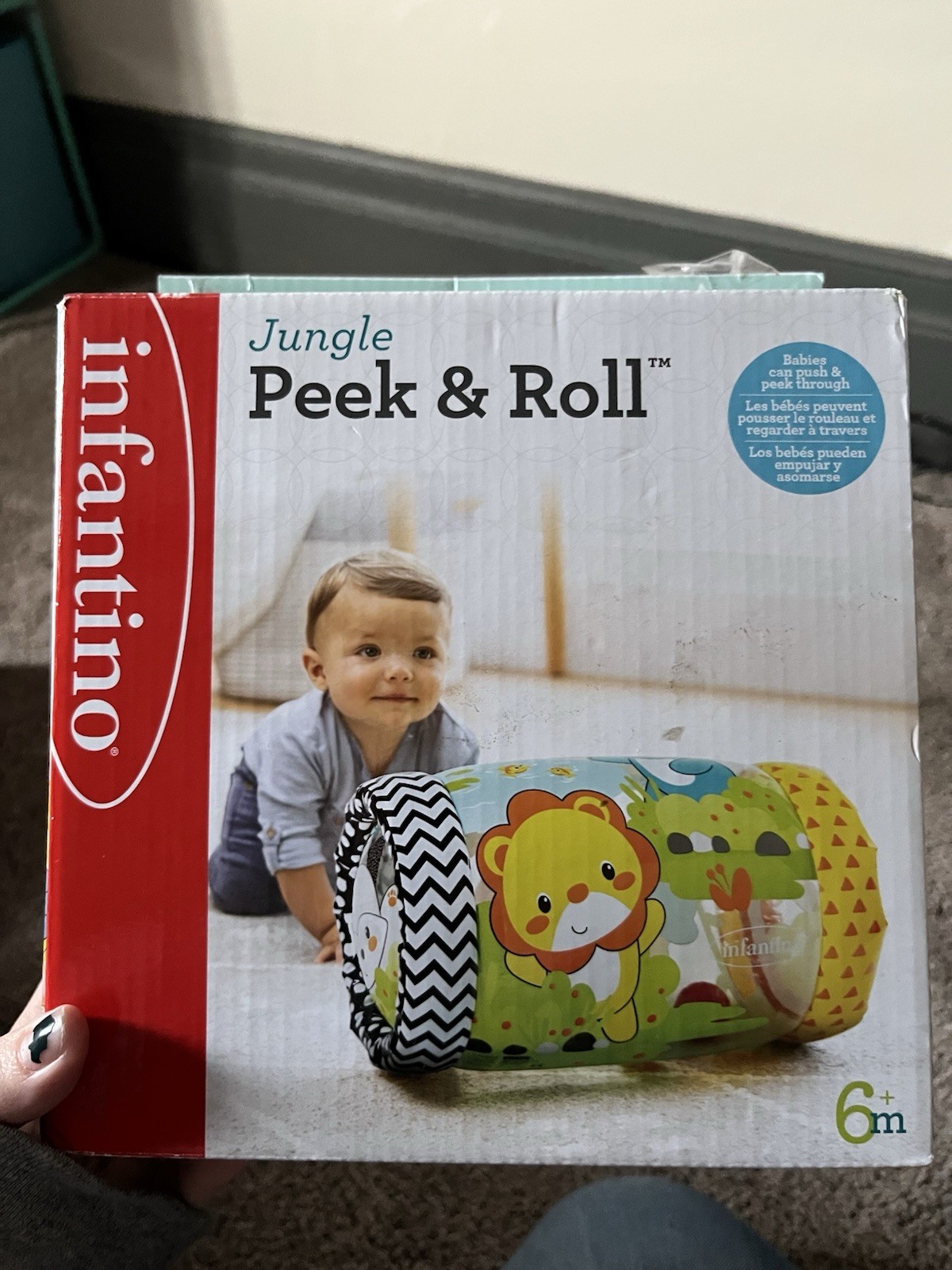 Infantino Peek & Roll Activity Toy Jungle Motor Skills Hand-Eye Coordination