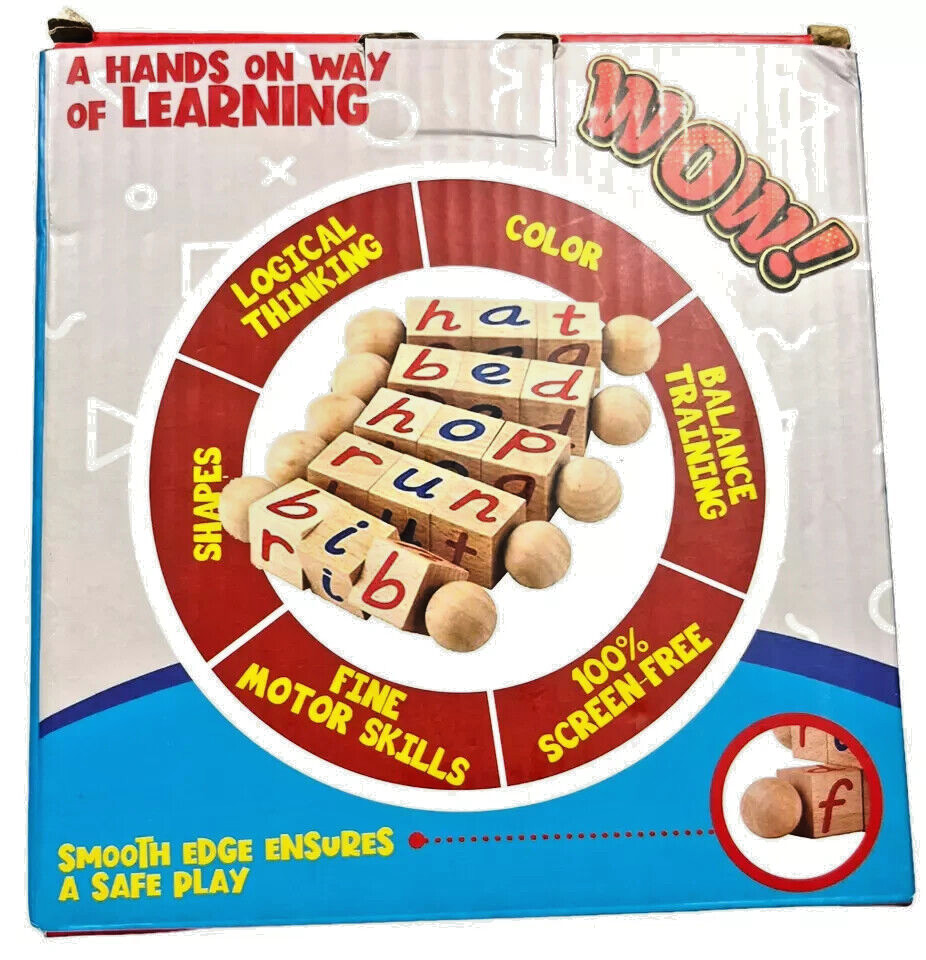 AVENOR Wooden Reading Blocks – Hands On Learning 3+ – Learning Blocks NEW