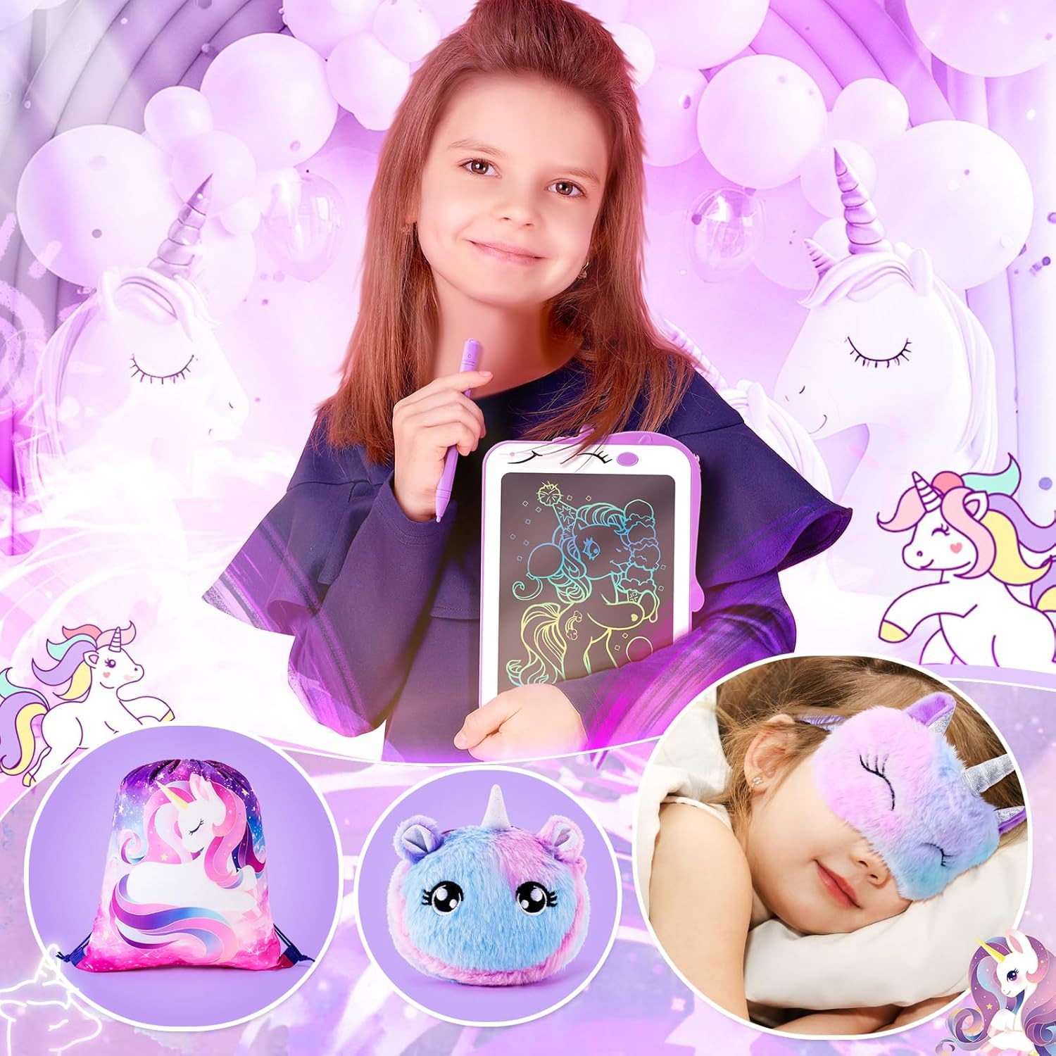 Unicorns Gifts for Girls Kids Toys 3 4 5 6 7 8 9 10 Years Old with LCD Writing T