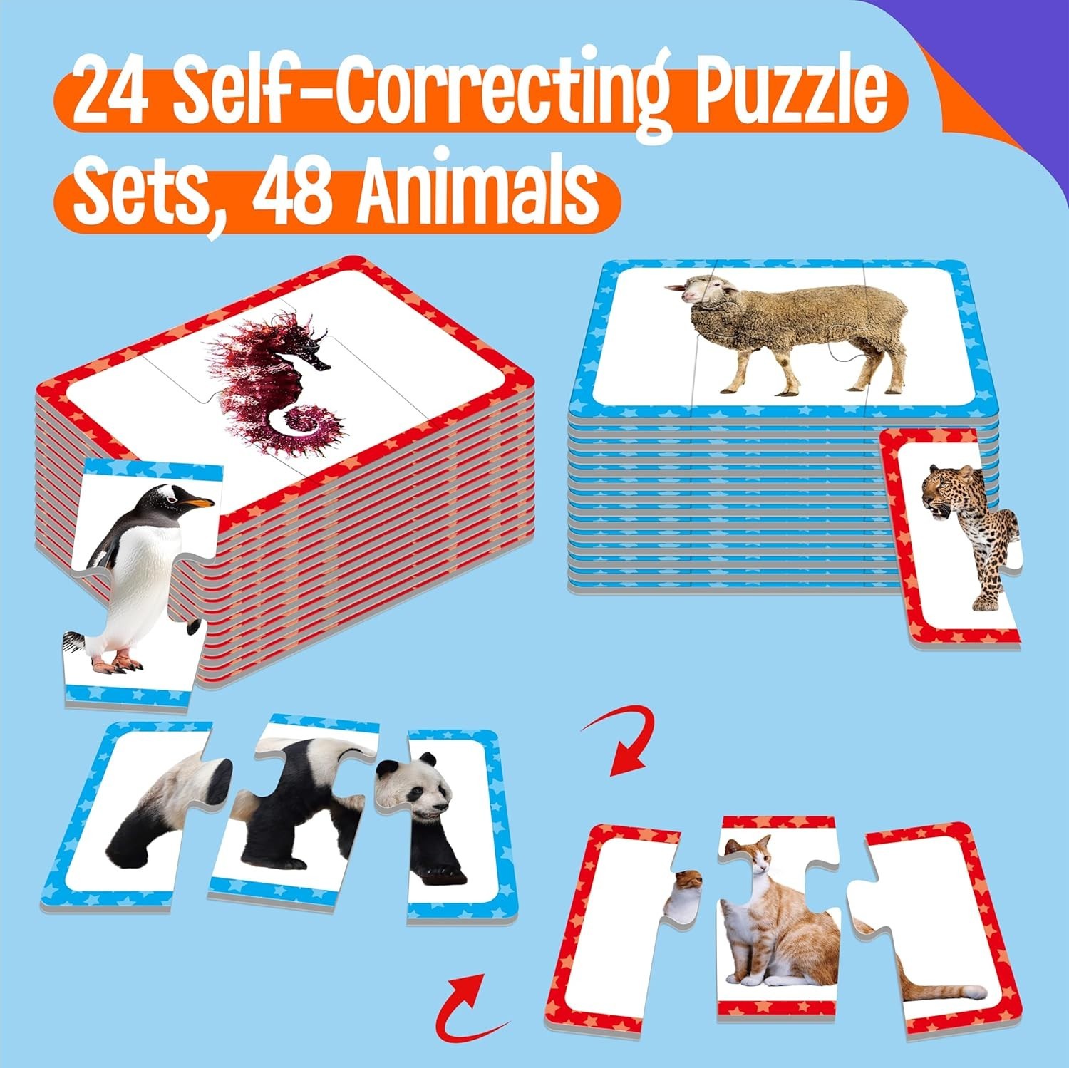 Vibrant 48 Animal Matching Puzzles for Toddlers – Learn & Play Educational Game