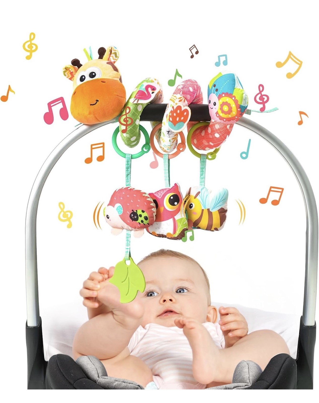 Jollybaby Spiral Car Seat Toys for Infants, 0-6 Months Carseat & Stroller