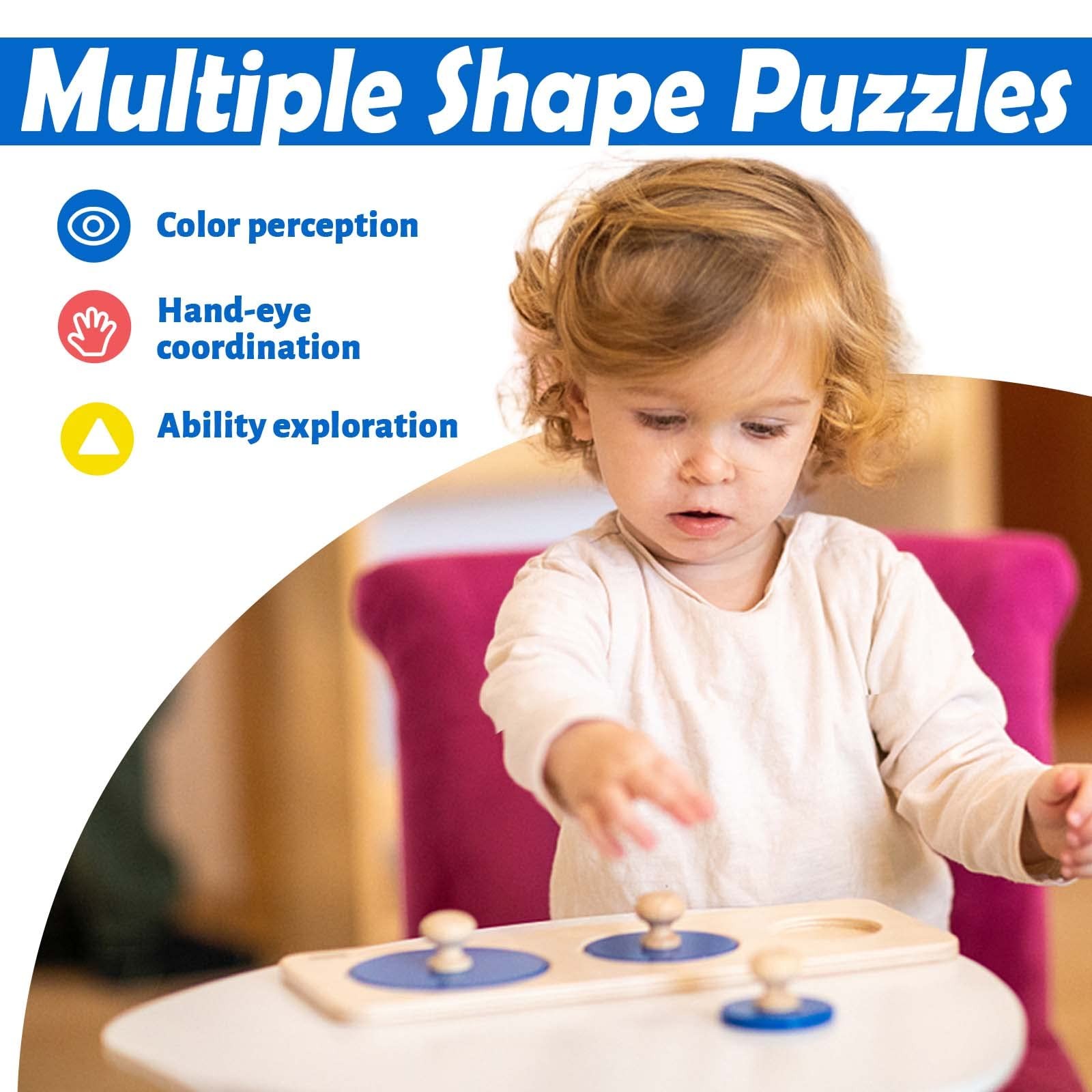 Montessori Shape Puzzle Toddlers 1-3 Color Sorter Baby Puzzles 12-18 Months