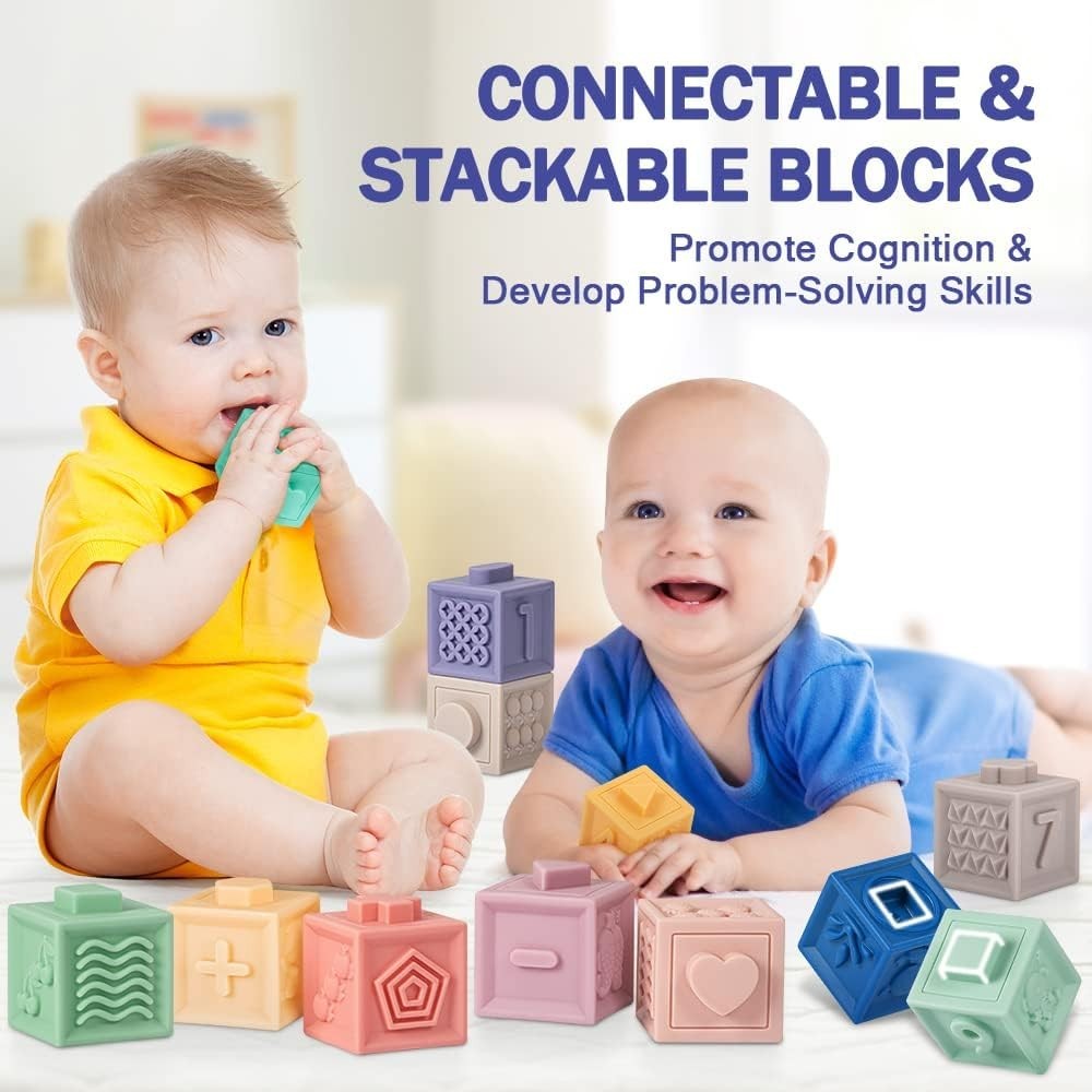Baby Toys 6-12 , Montessori Toy for Babies 6-12 , Incl Stacking Building Bloc…