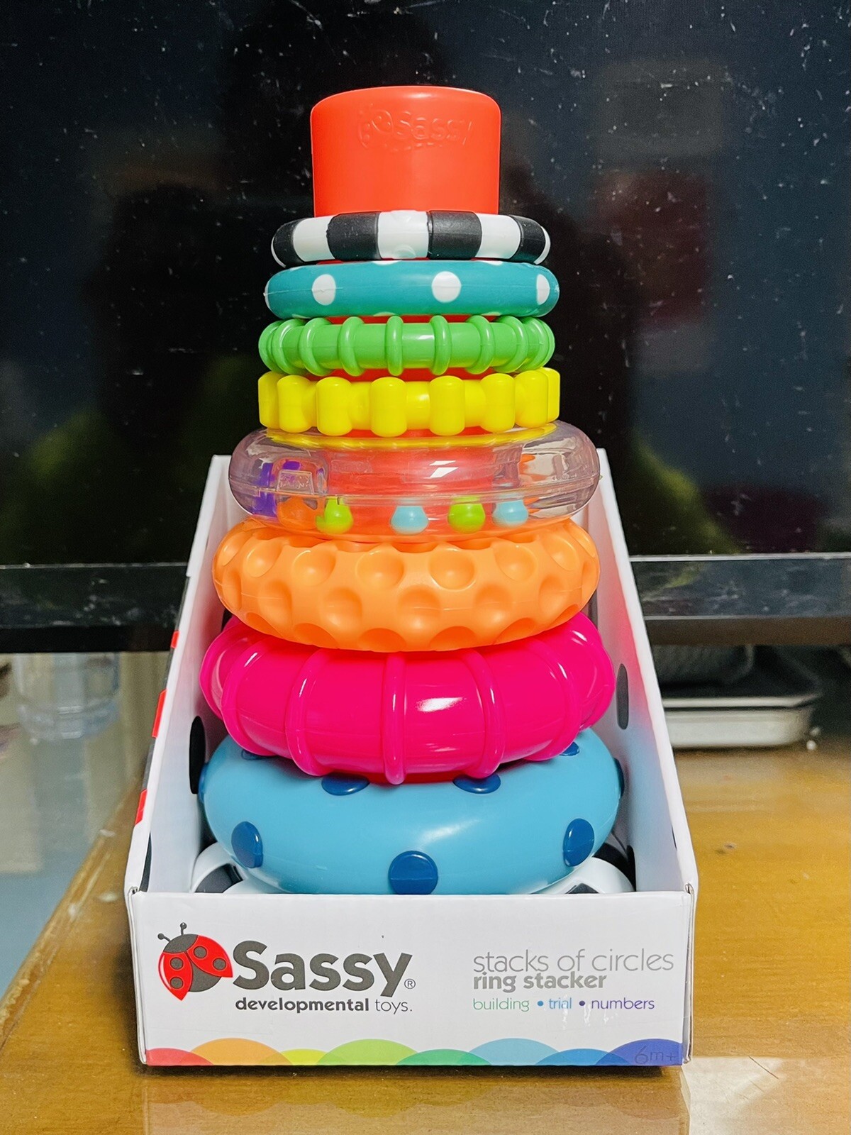Sassy Stacks of Circles Stacking Ring STEM Learning Toy 9 Piece Set. A+Seller.