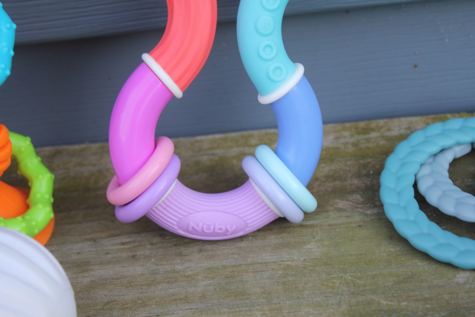 Fat Brain Toys Oombee Squigzee Blocks Rubber Baby Toys Toddler Balls Sensory Lot