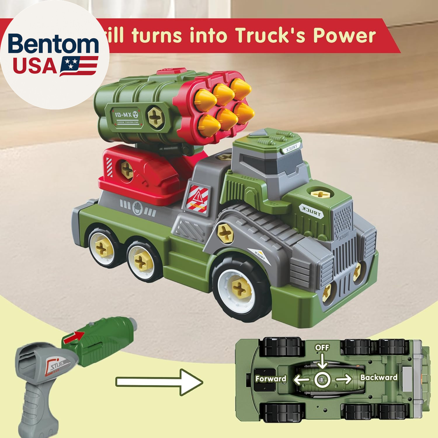 11Inches Large Take Apart Army Toys for Boys Girls Kids 3-5 6-8 Year Old Missile