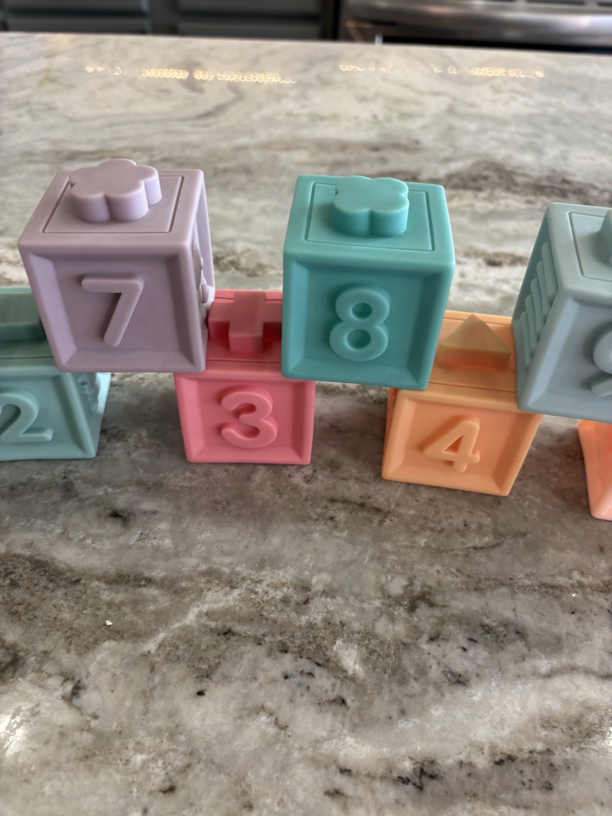 12 Soft Rubber Sensory Blocks Multi Sided Numbers 0 through 9