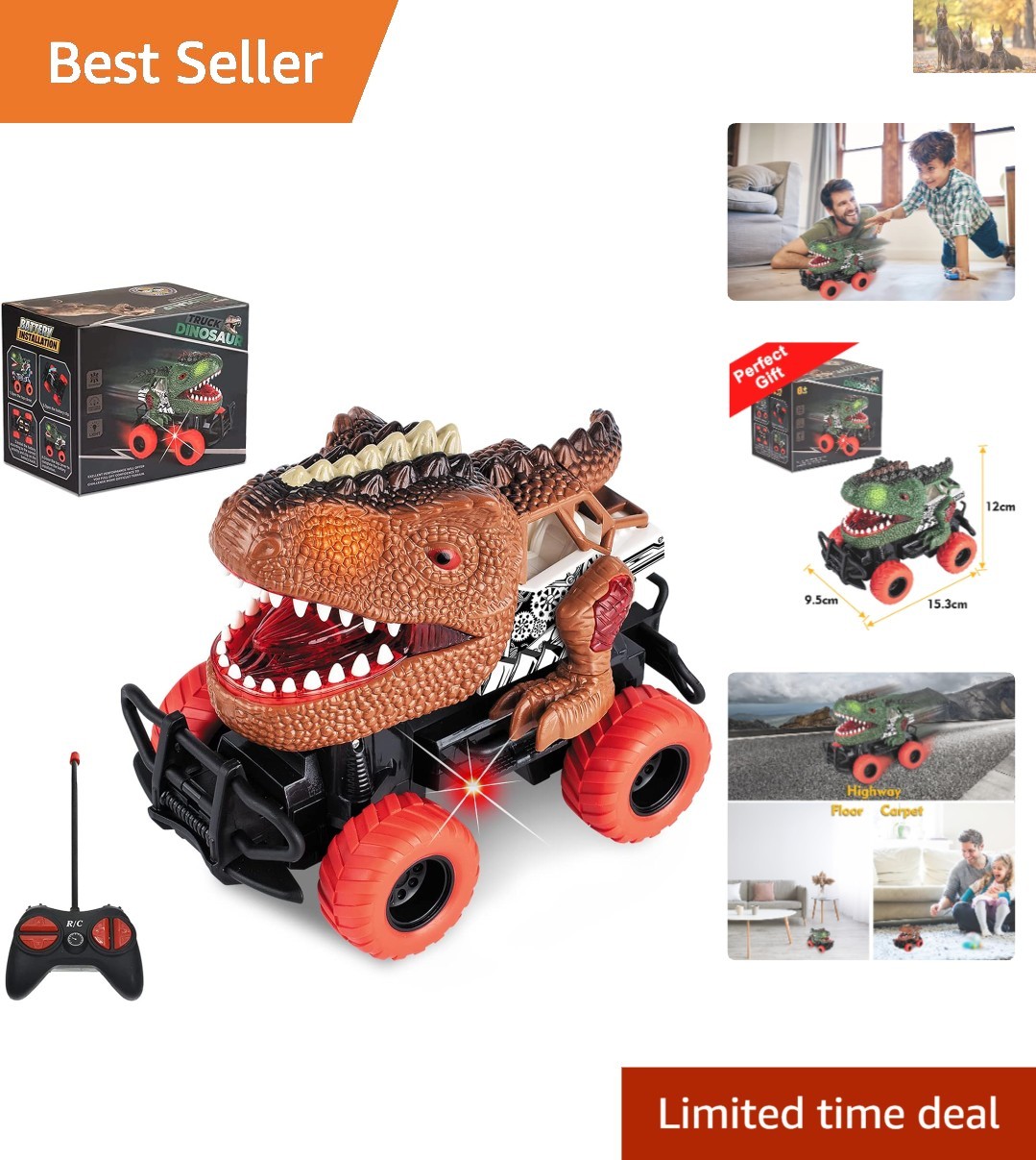 Exciting Dinosaur Remote Control Car for Kids 3-8, Safe and Shockproof Design