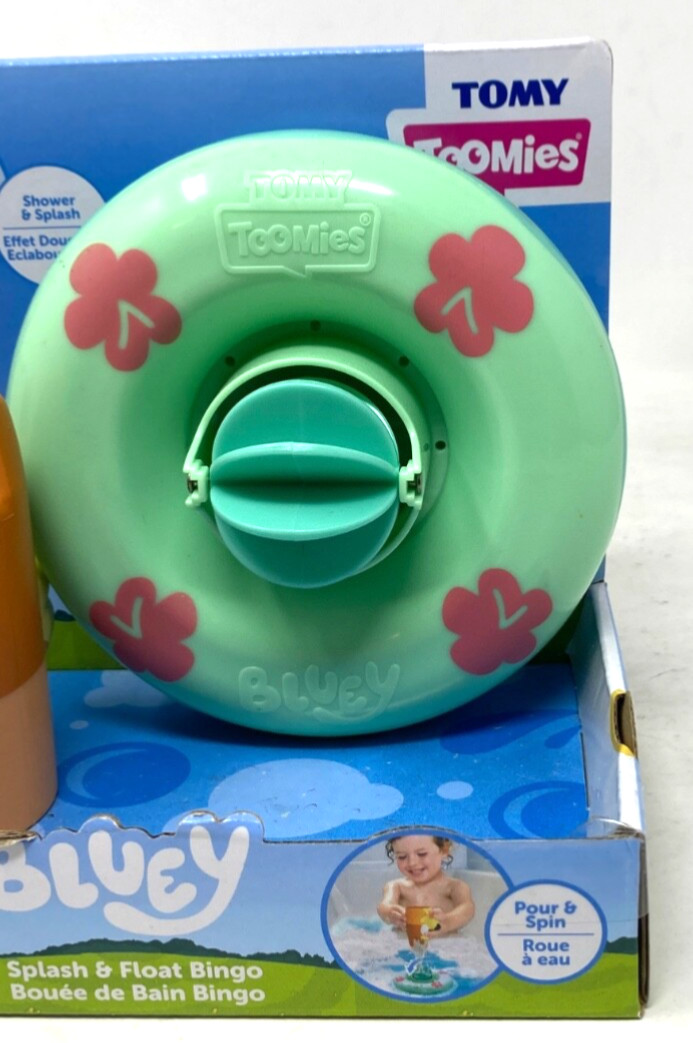 TOMY Toomies Bluey Splash and Float Bingo – Bath Toy Pour and Spin 18 months +