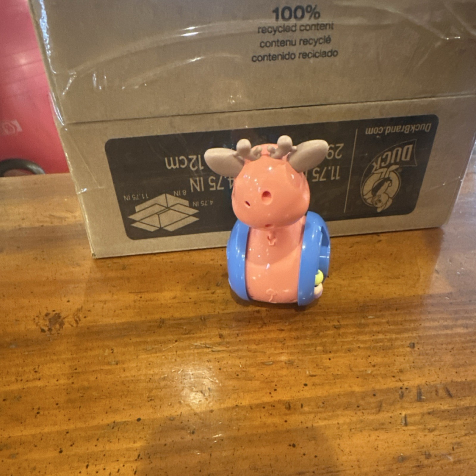 Pink Blue Beige Giraffe Activity Toy for Babies 6-12 Months Motor Skills