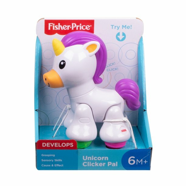 Fisher-Price Unicorn Clicker Pal Toy White Ages 6 to 36 Months NEW