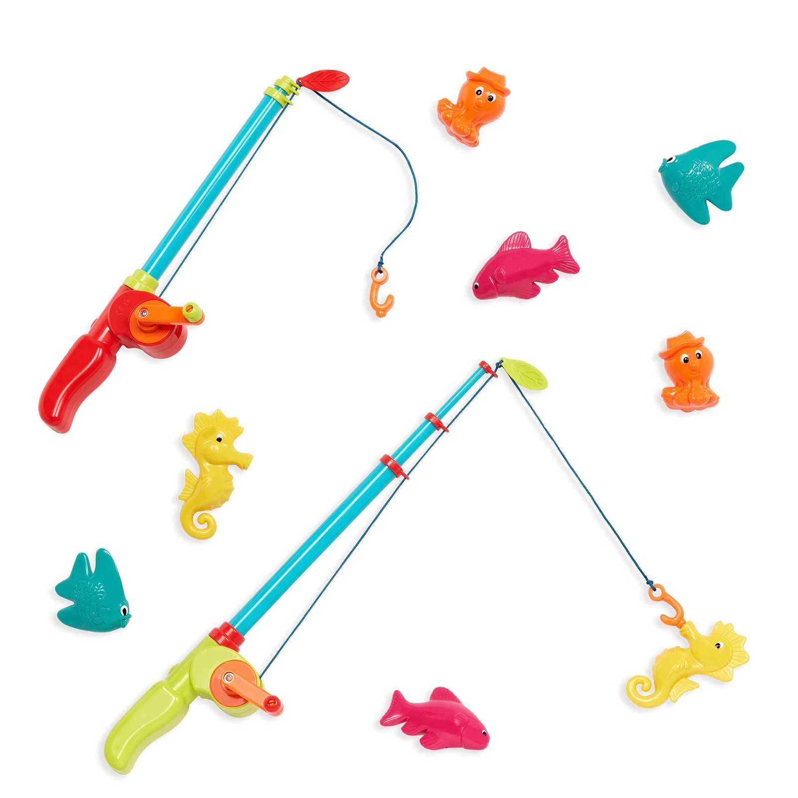 B. Toys Little Fishers Kit Magnetic Fishing Adventure Set Dual Rods Eight